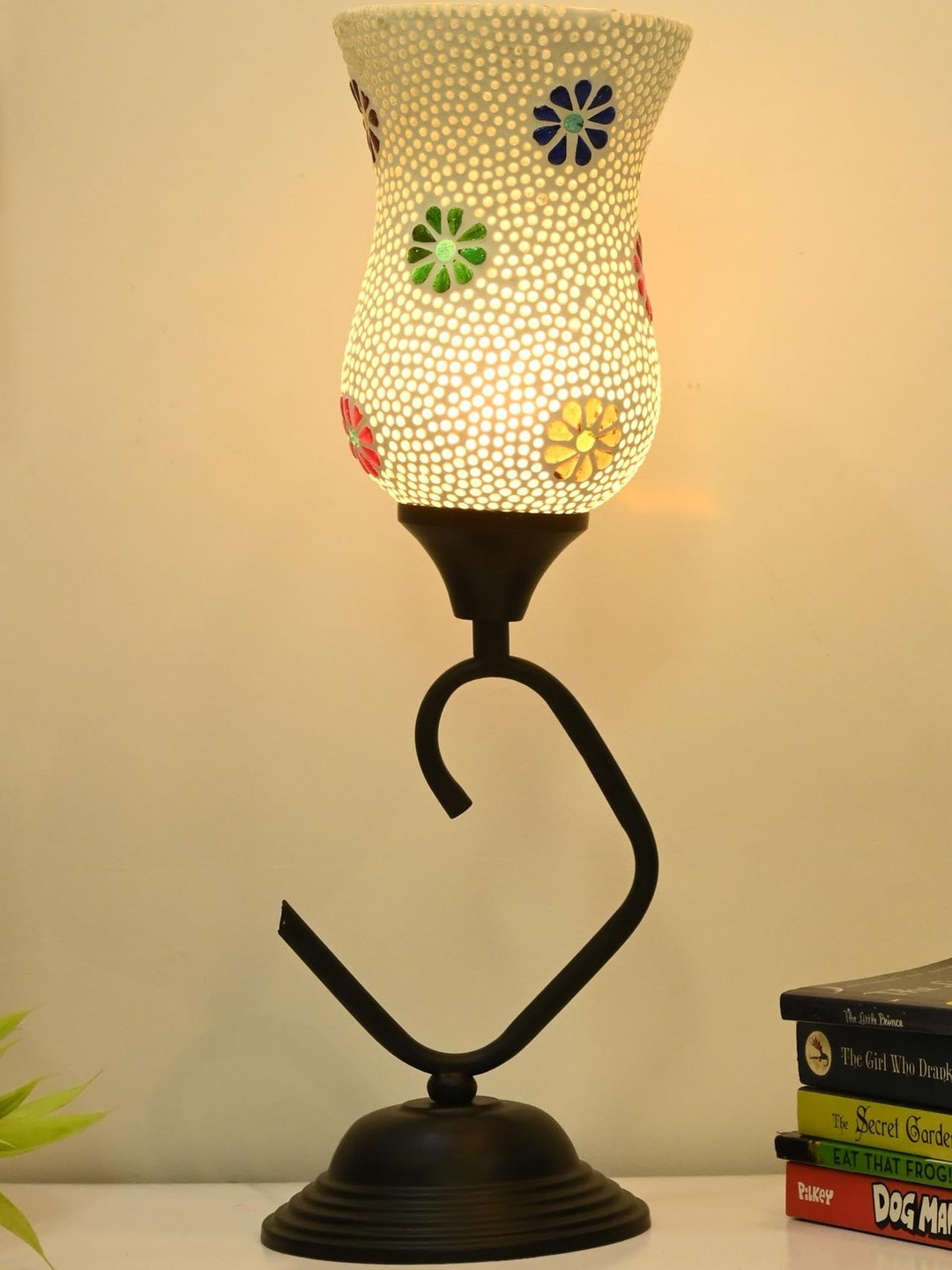 1ST TIME White Textured Glass Cylinder Table Lamps