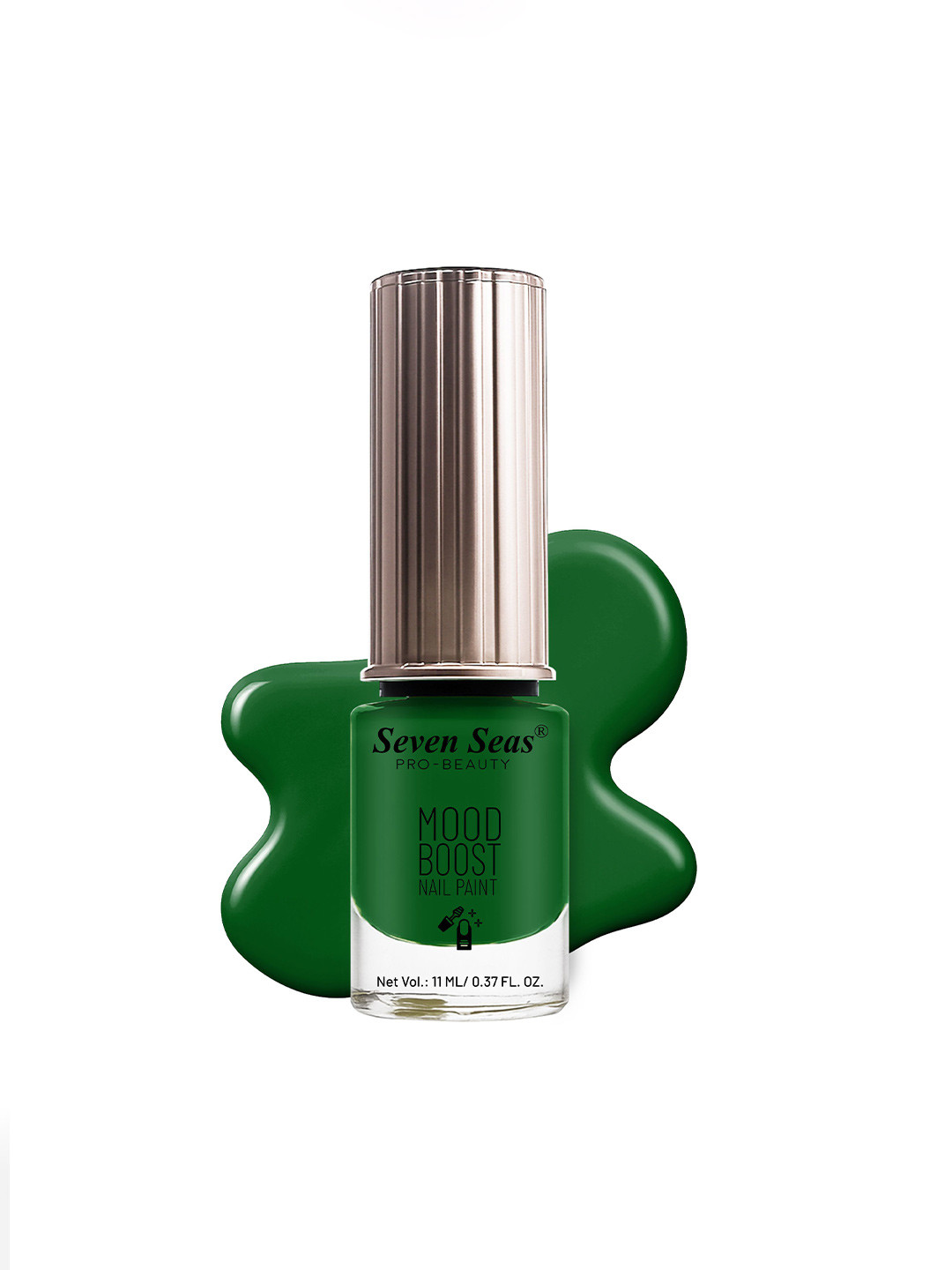 Seven Seas Mood Boost Long Lasting & Chip Resistant Nail Paint - 11 ml - Dark Green 66