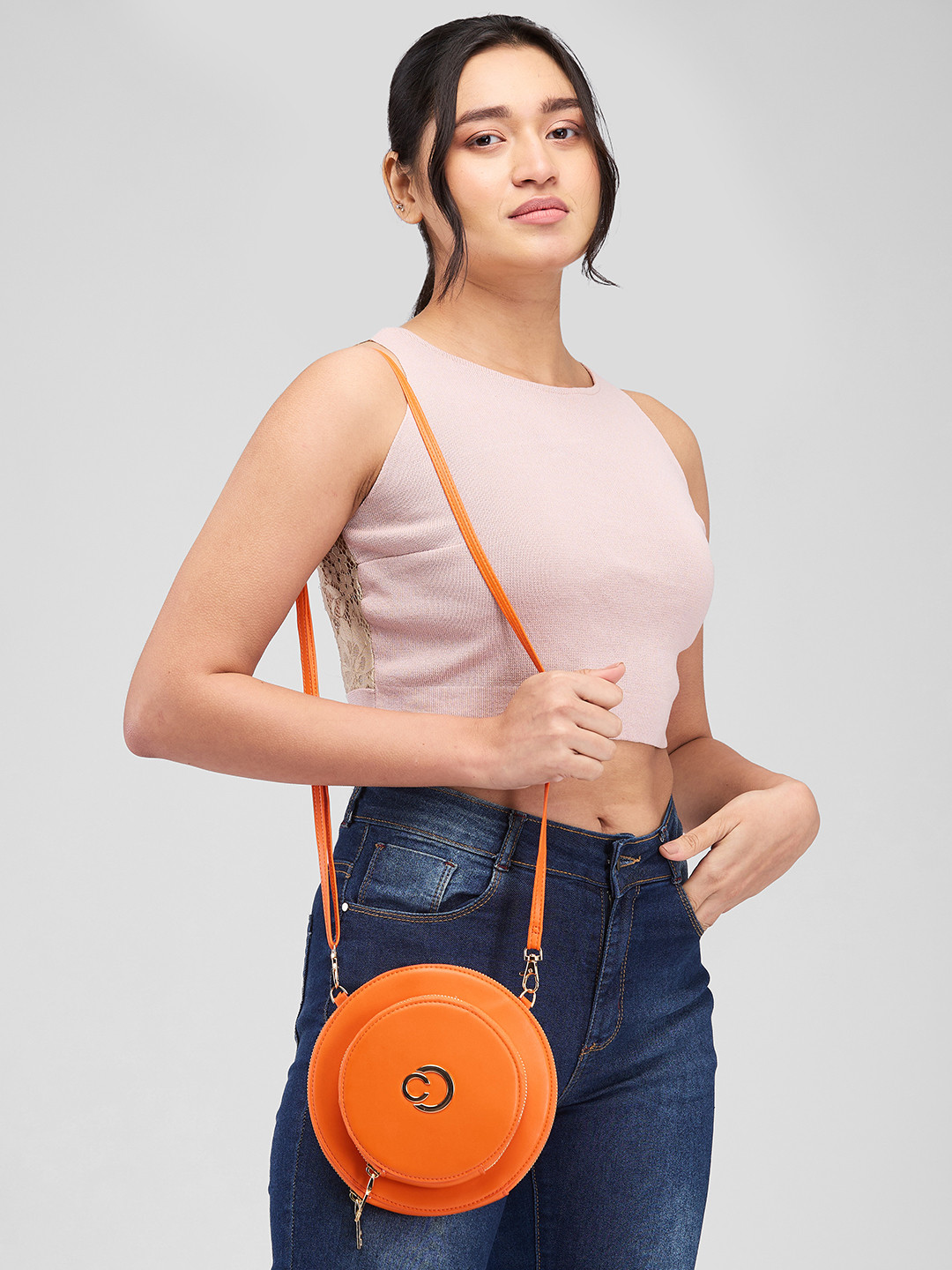 DressBerry X CAPRESE Alfie Women Orange Small Sling Bag
