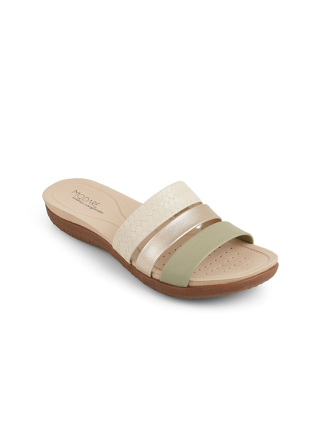 MODARE Women Textured Open Toe Flats