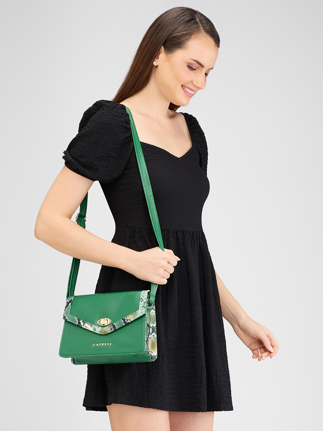 DressBerry X CAPRESE Oriana Women Green Small Sling Bag