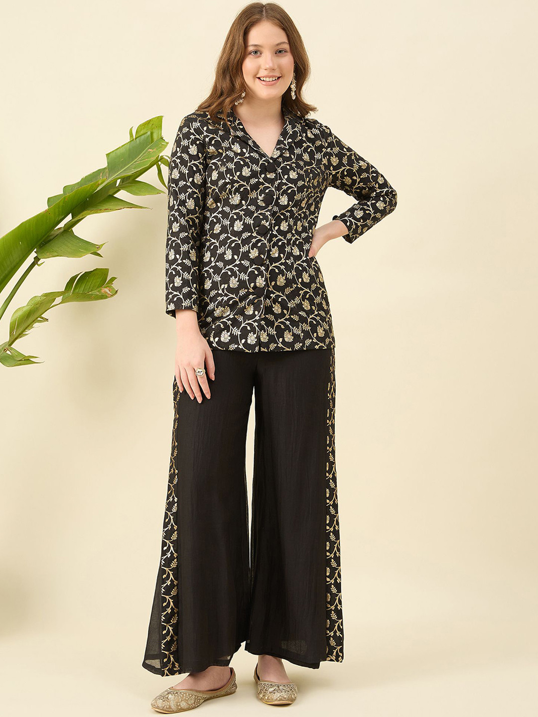 Aritri Woven Designed Top & Trouser Co-Ord Set