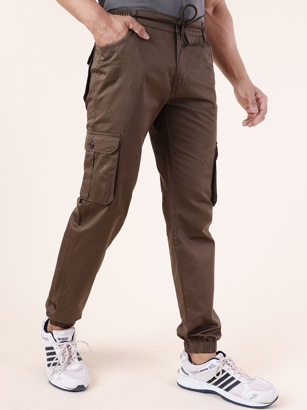 DAZORA Men Straight Fit Mid-Rise Cargo Trousers