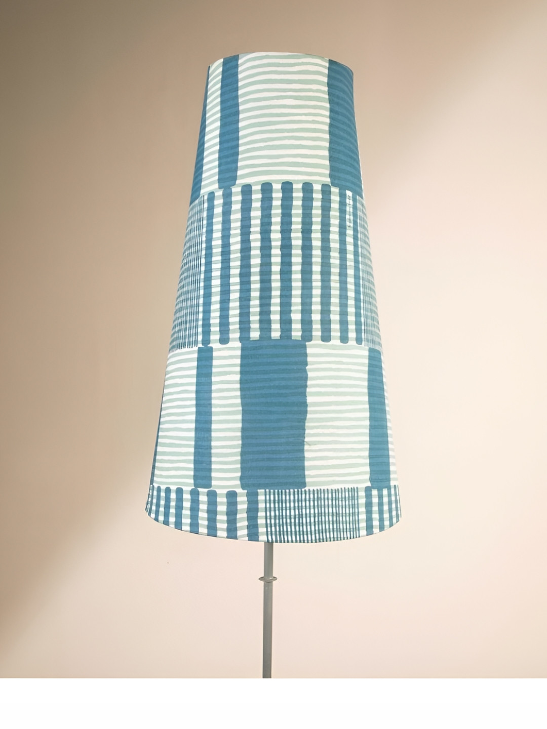 FREEDOM TREE Salaka Blue & White Printed Metal Tall Taper Floor Lamps