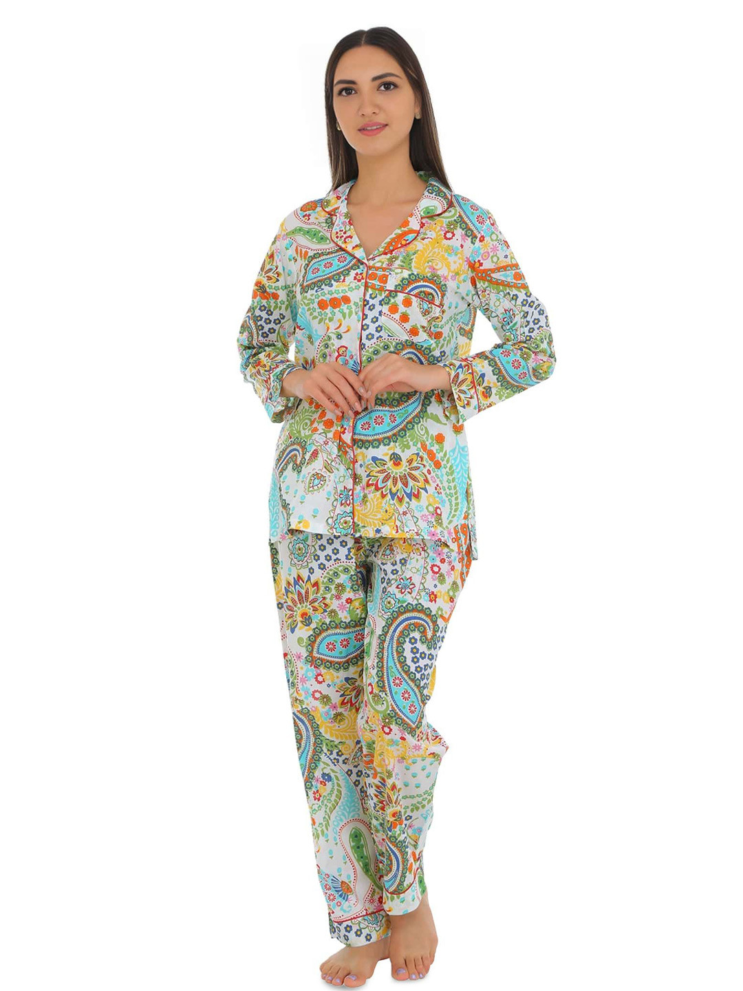 SONA Floral Printed Pure Cotton Night Suit
