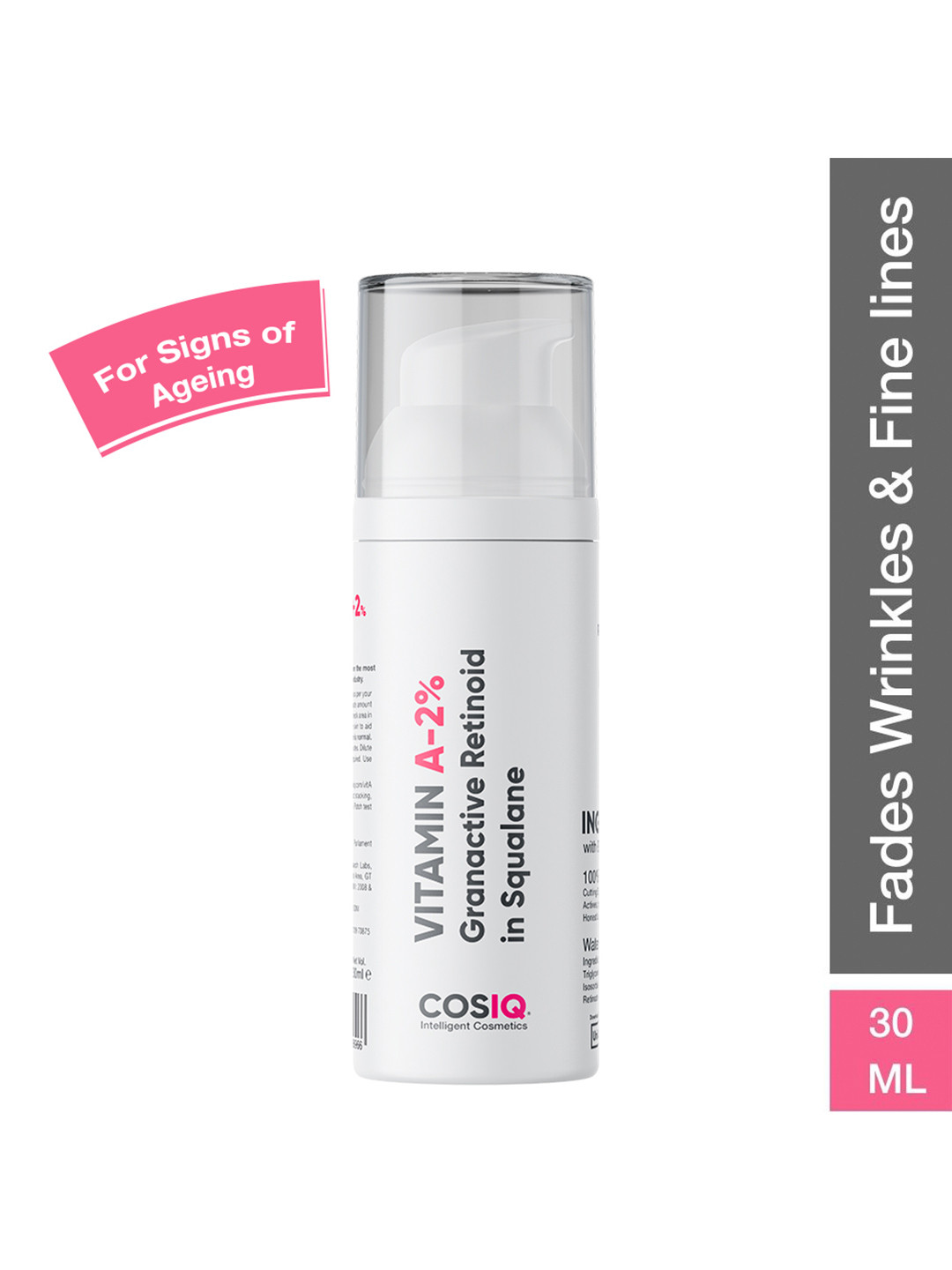 CosIQ Vit-A 2% Granactive Retinoid in Squalane Anti Ageing & Anti Acne Face Serum - 30 ml