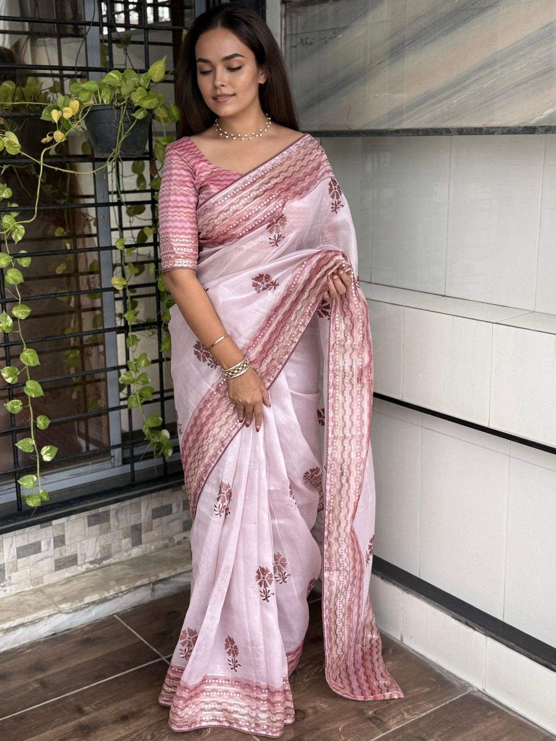 LeeliPeeri Designer Tani Shani Silk Sequence & Thread Work Saree