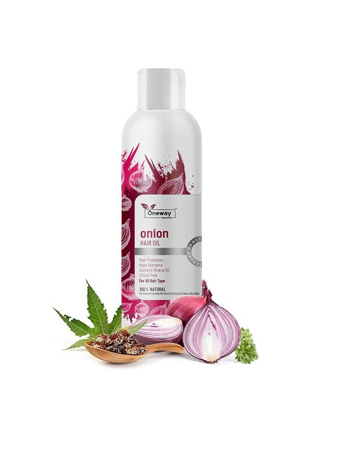 Oneway Happiness Onion Hair Oil With Natural Ingredients For Dandruff - 100 ml