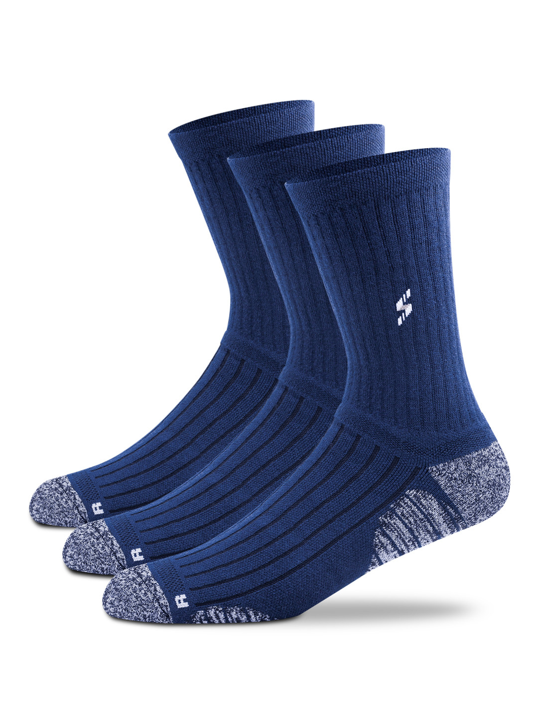Supersox Men Pack Of 3 Calf Length Compression Cotton Cushion Socks