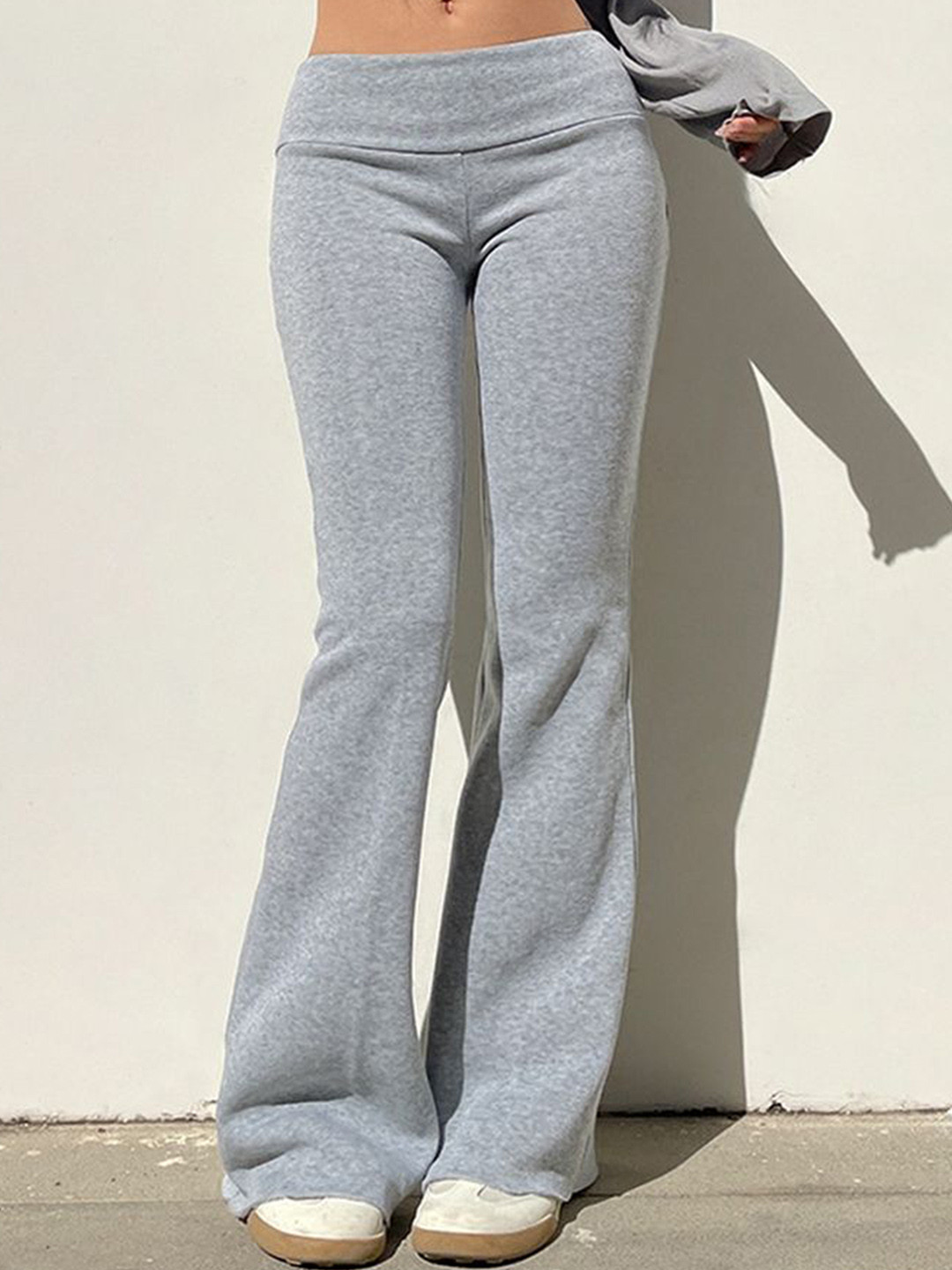 LULU & SKY Women Flared High-Rise Easy Wash No Fly Trousers