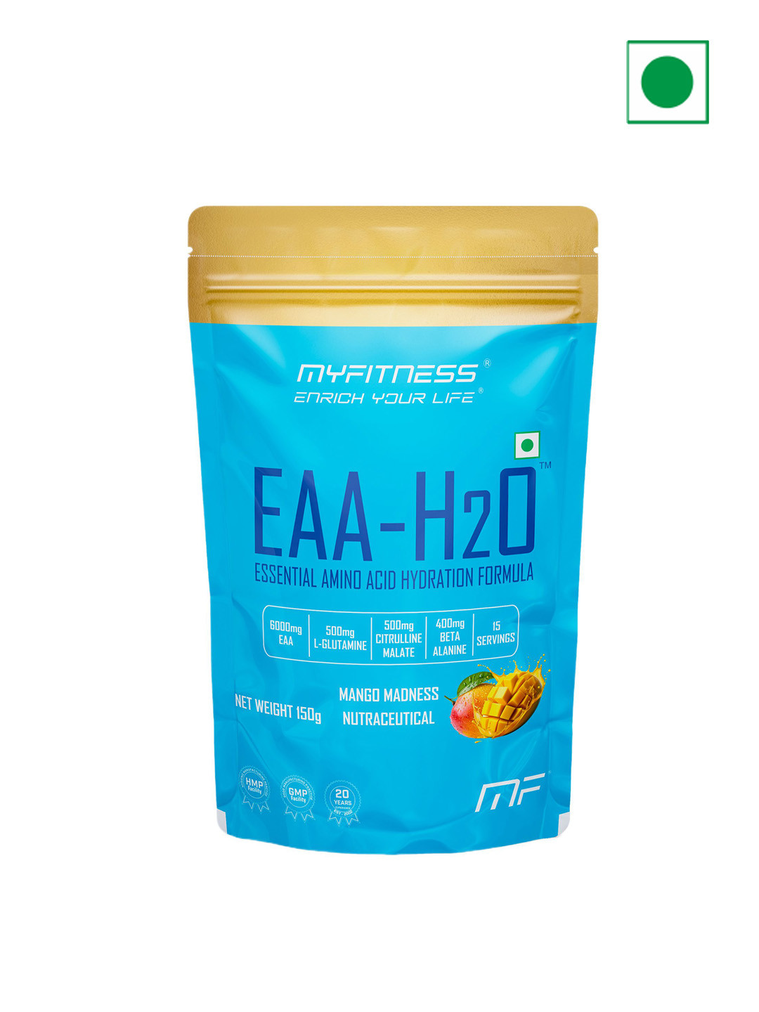 Myfitness EAA-H2O Essential Amino Acid Hydration Formula-  150 g- Mango Madness