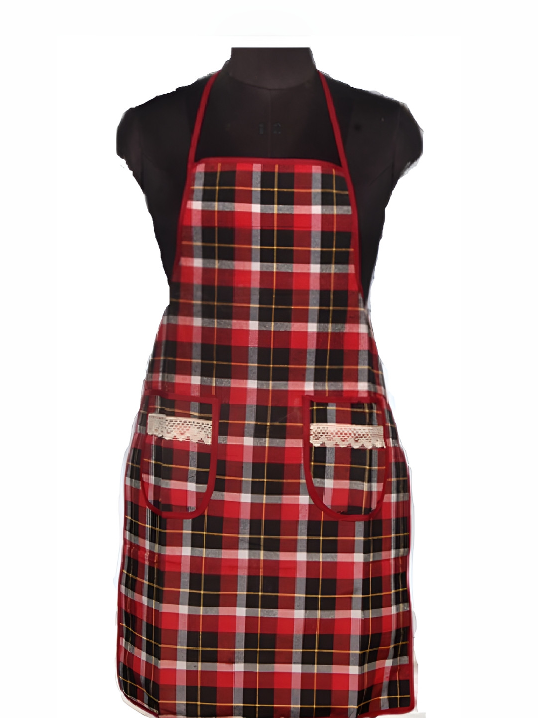 winner Red & Black Checked Bib Aprons