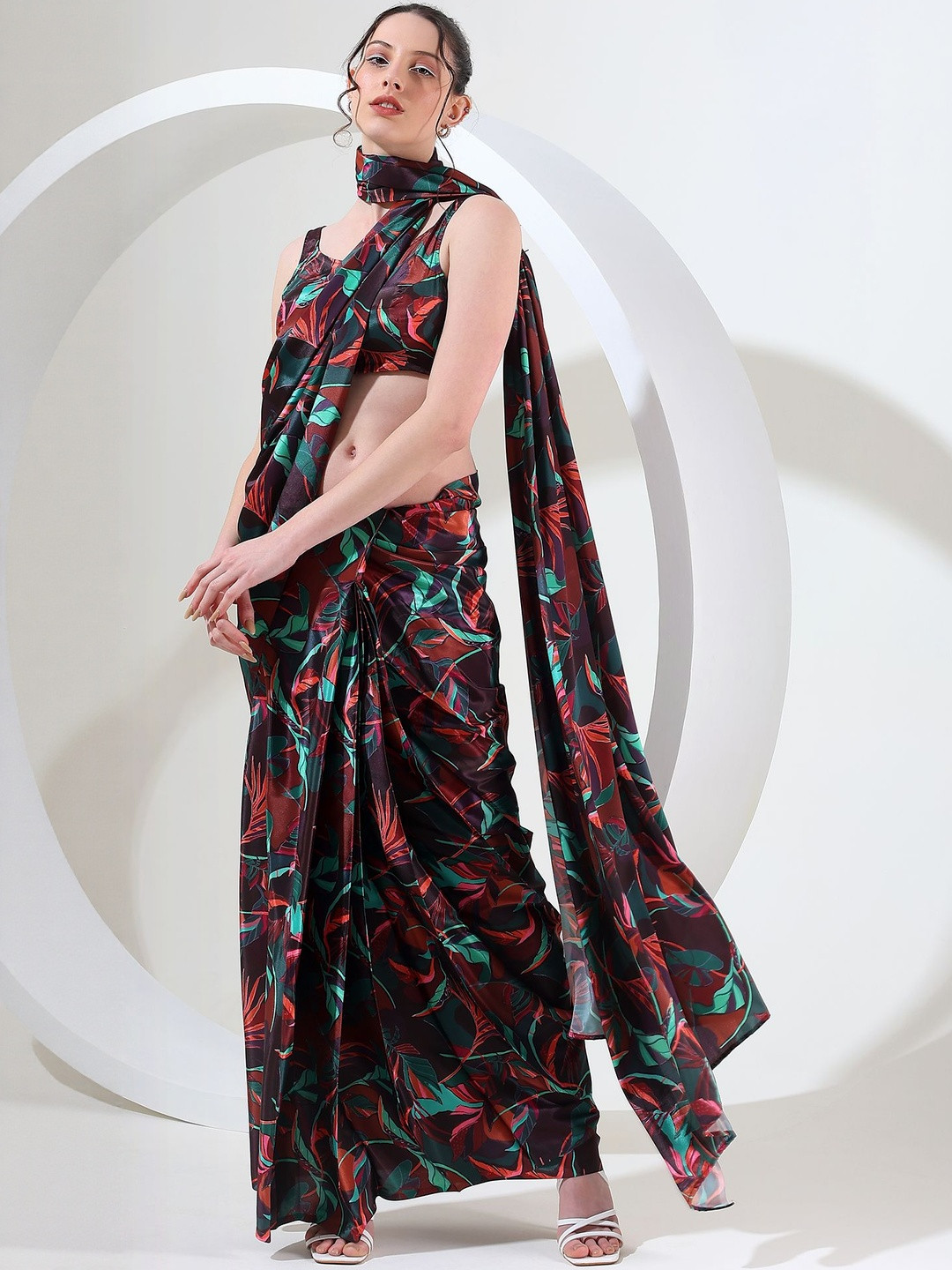 House of Kaftan Floral Printed Saree