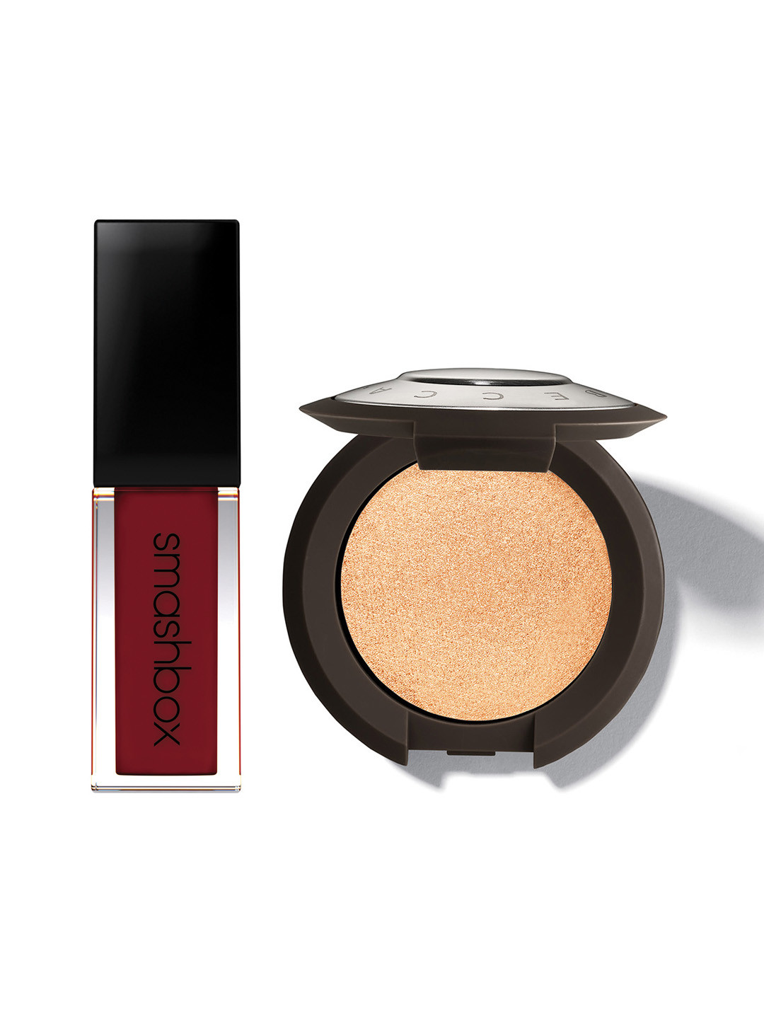 Smashbox Set of Always On Lipstick 4ml - Warm Plum & X Becca Mini Highlighter 2.5g - C-Pop