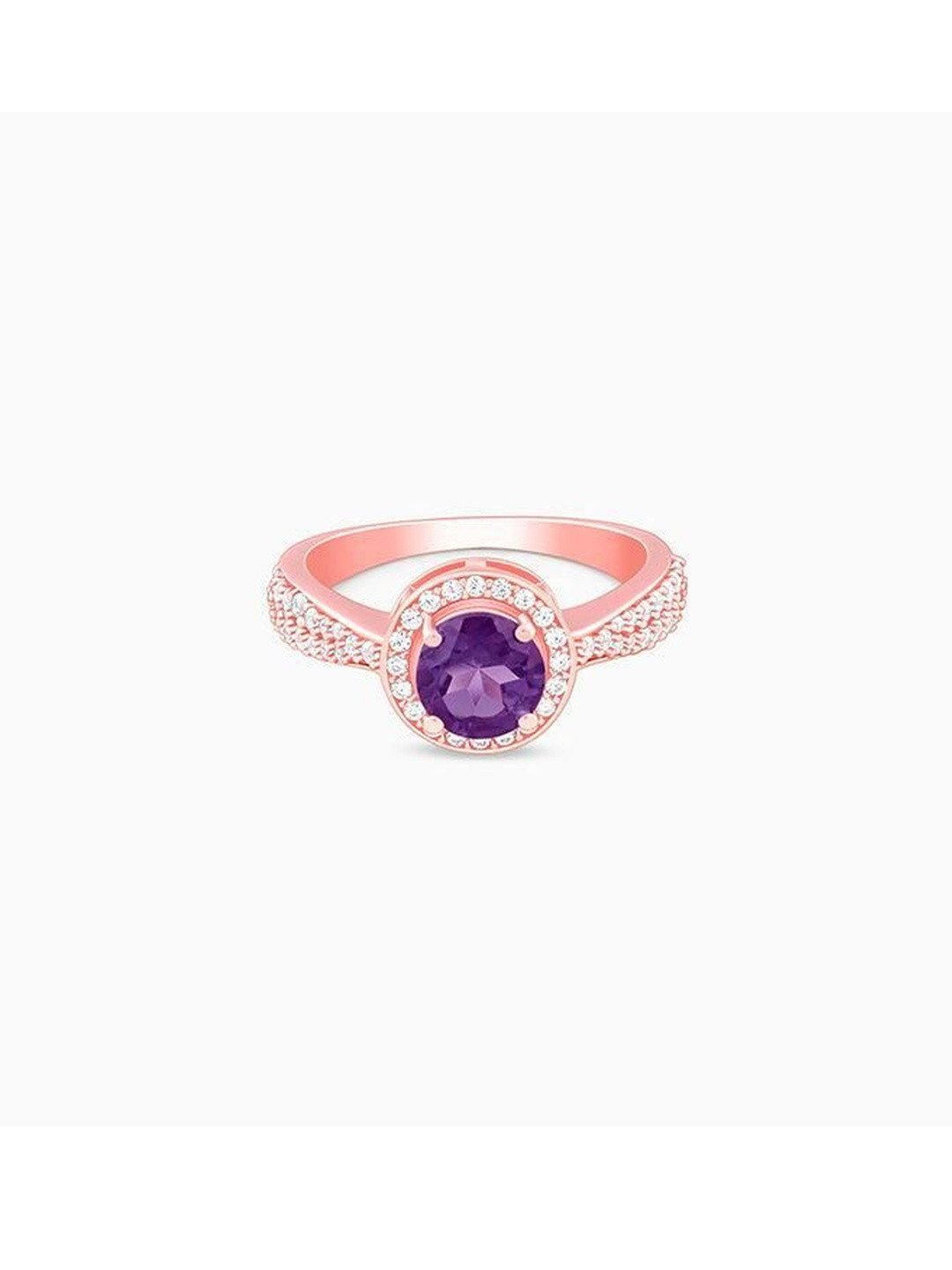 GIVA Rose Gold Radiance Amethyst Ring