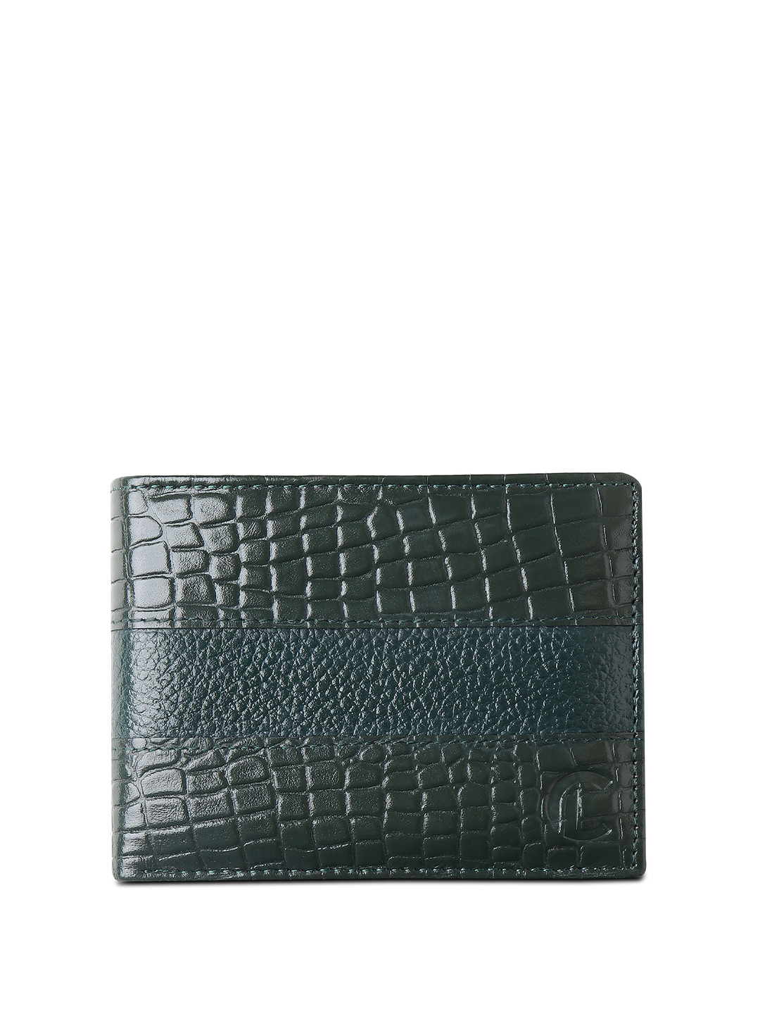 CRAFT LINE Men Geometric Textured Leather Two Fold Wallet