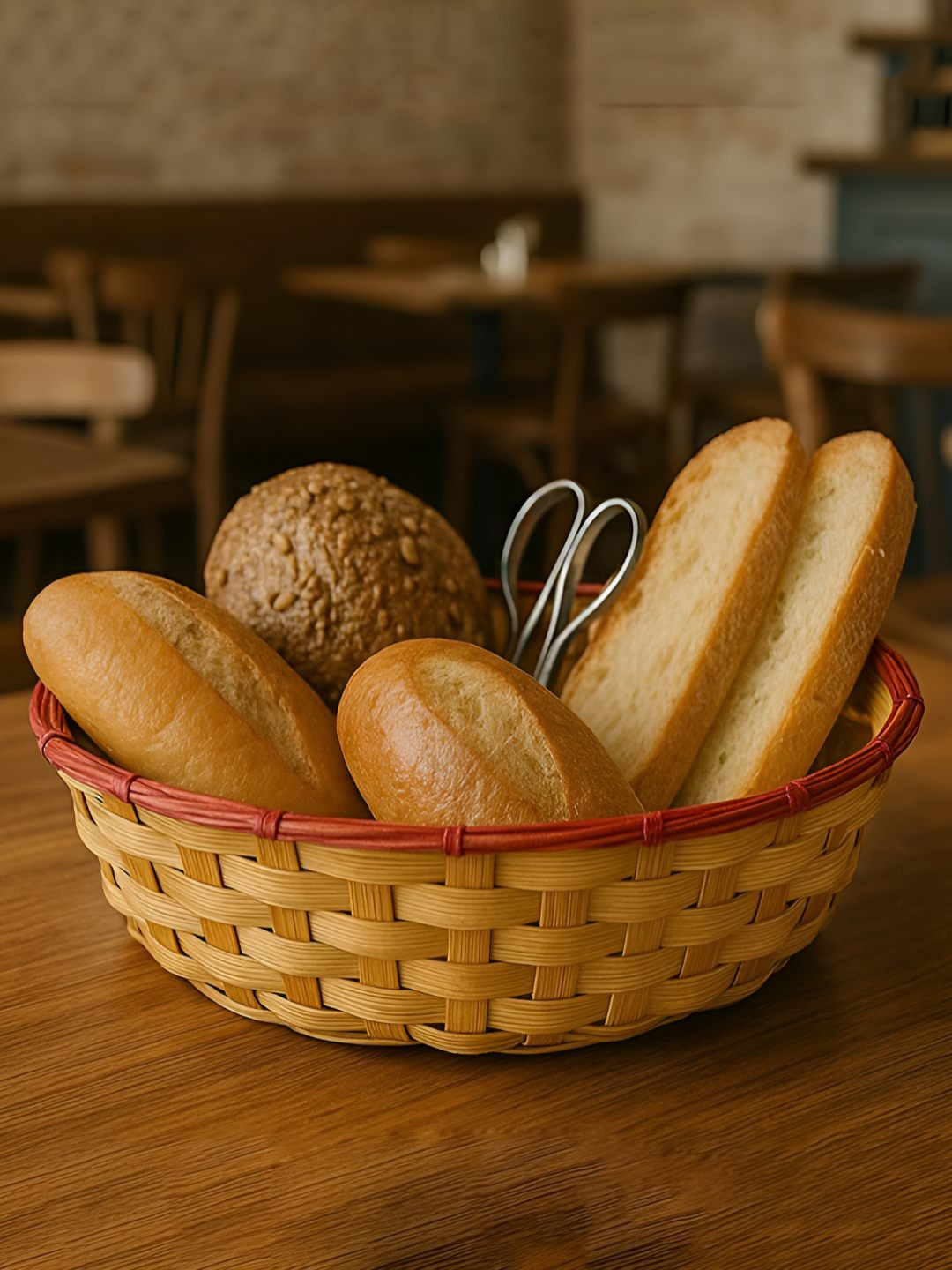 HABERE INDIA Beige Bamboo Core Fruit and Vegetable Basket