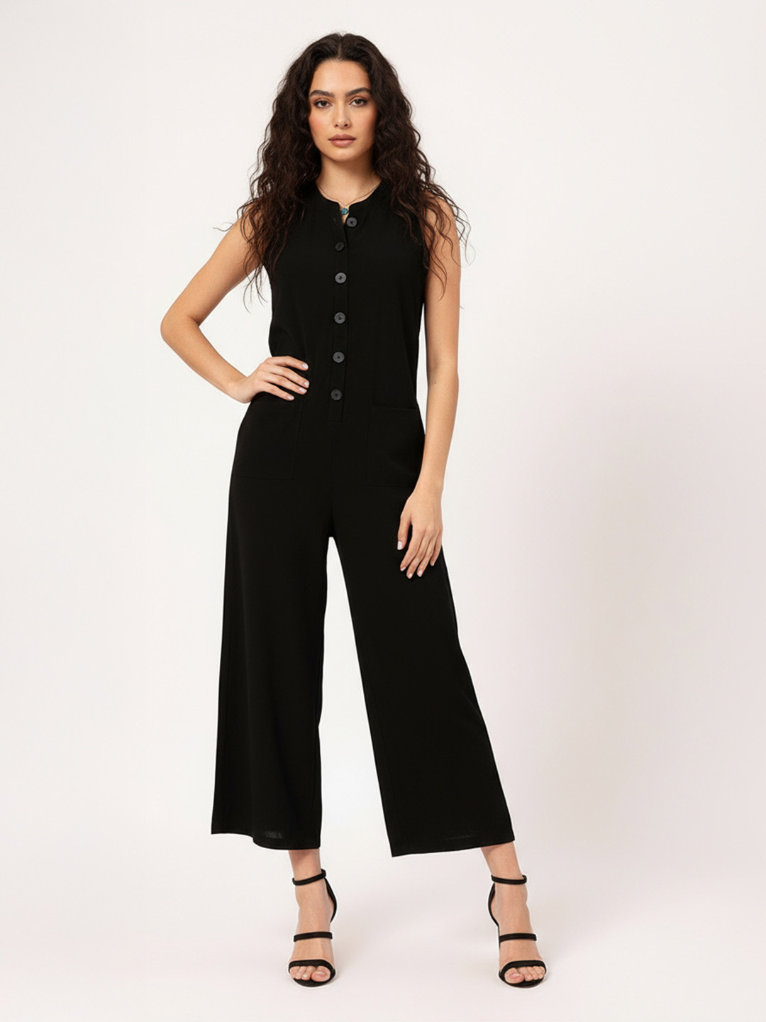 DressBerry Bold Babe Sunset Style Cozy Cotton Sleeveless Jumpsuit