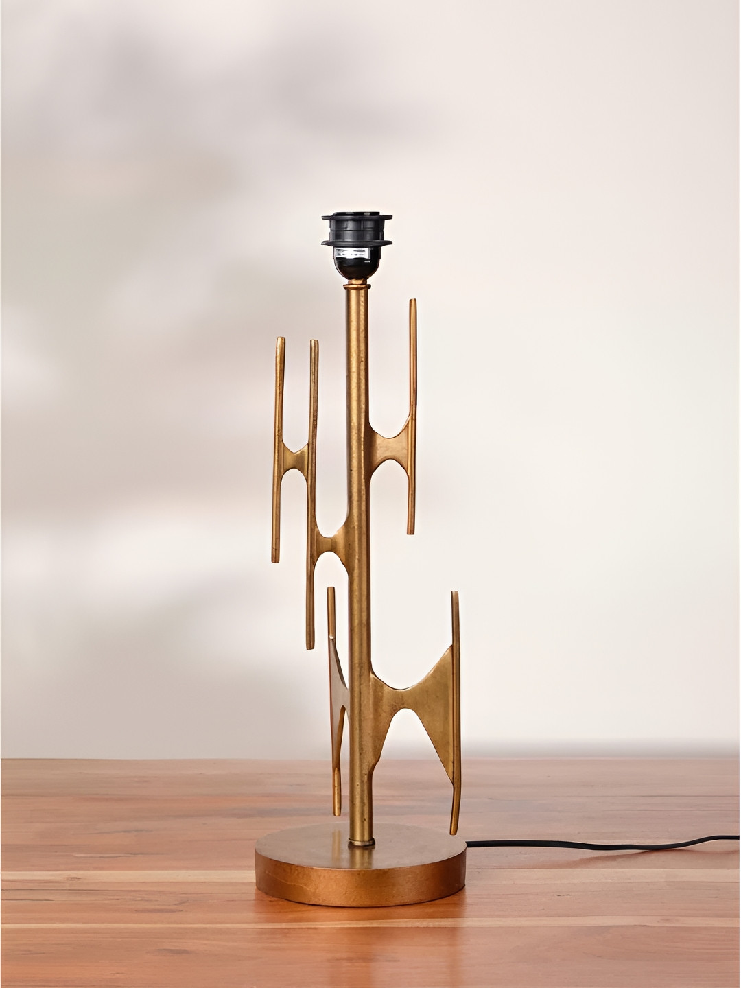 FREEDOM TREE Gold-Toned Printed Metal Cylindrical Shaped Table Lamp With Adjustable Cord