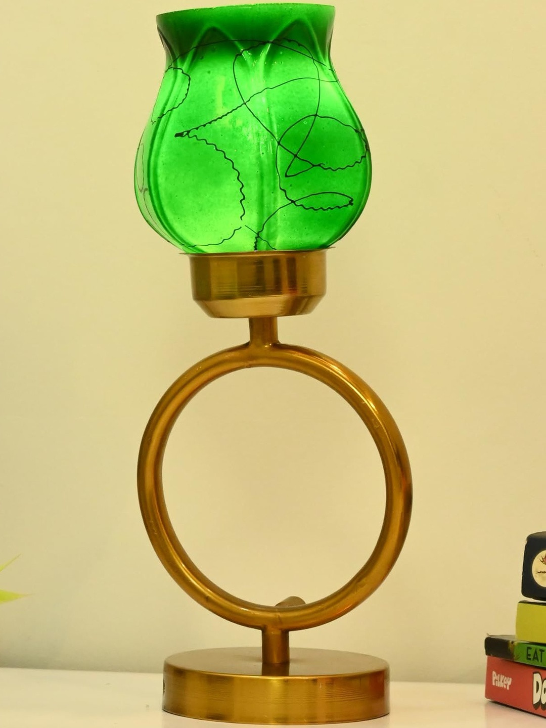 1ST TIME Solid Cylinder Shape Self Assemble Glass Table Lamps