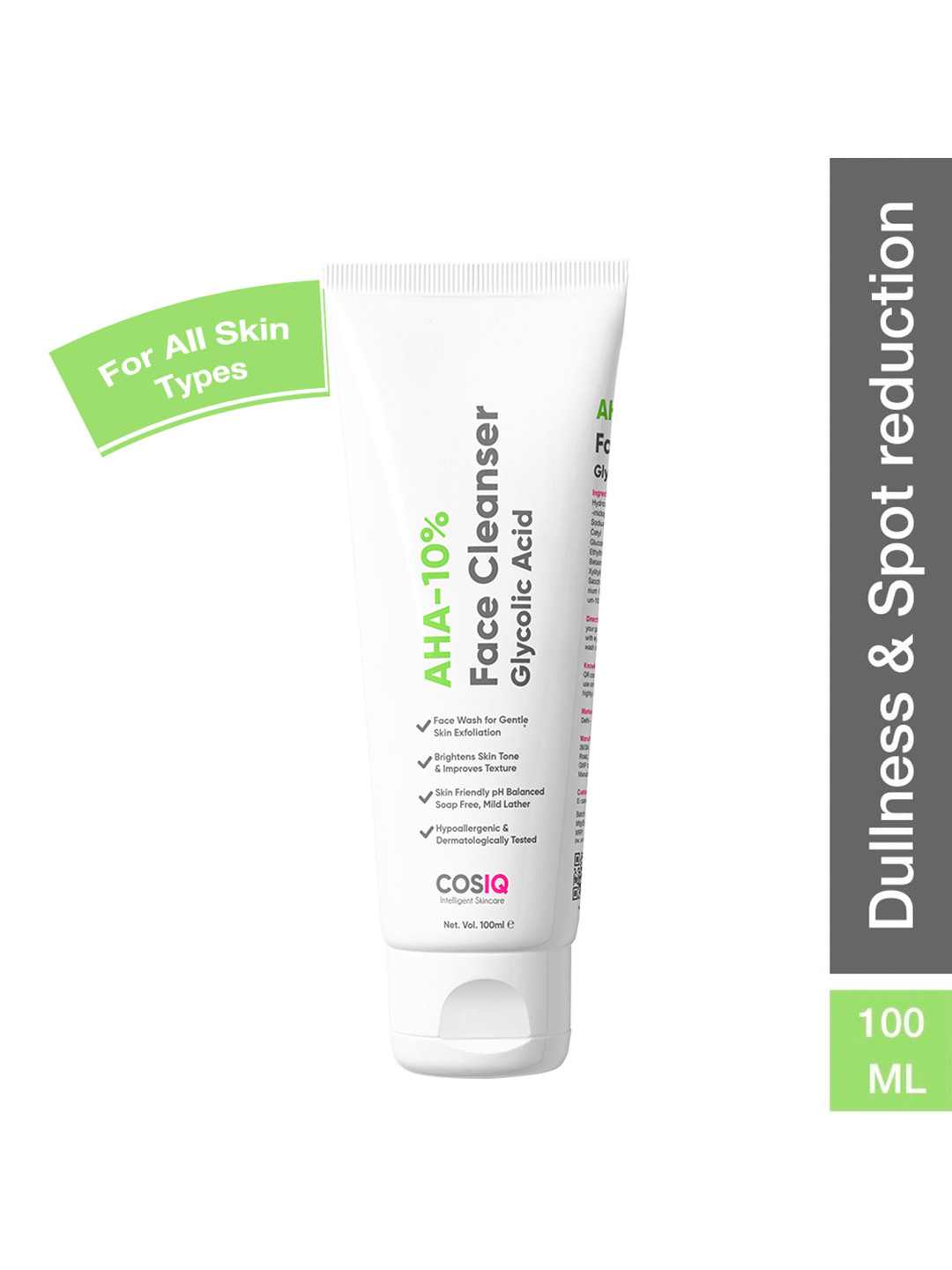 CosIQ AHA Glycolic Acid 10% Glowing Skin Face Wash -100ml