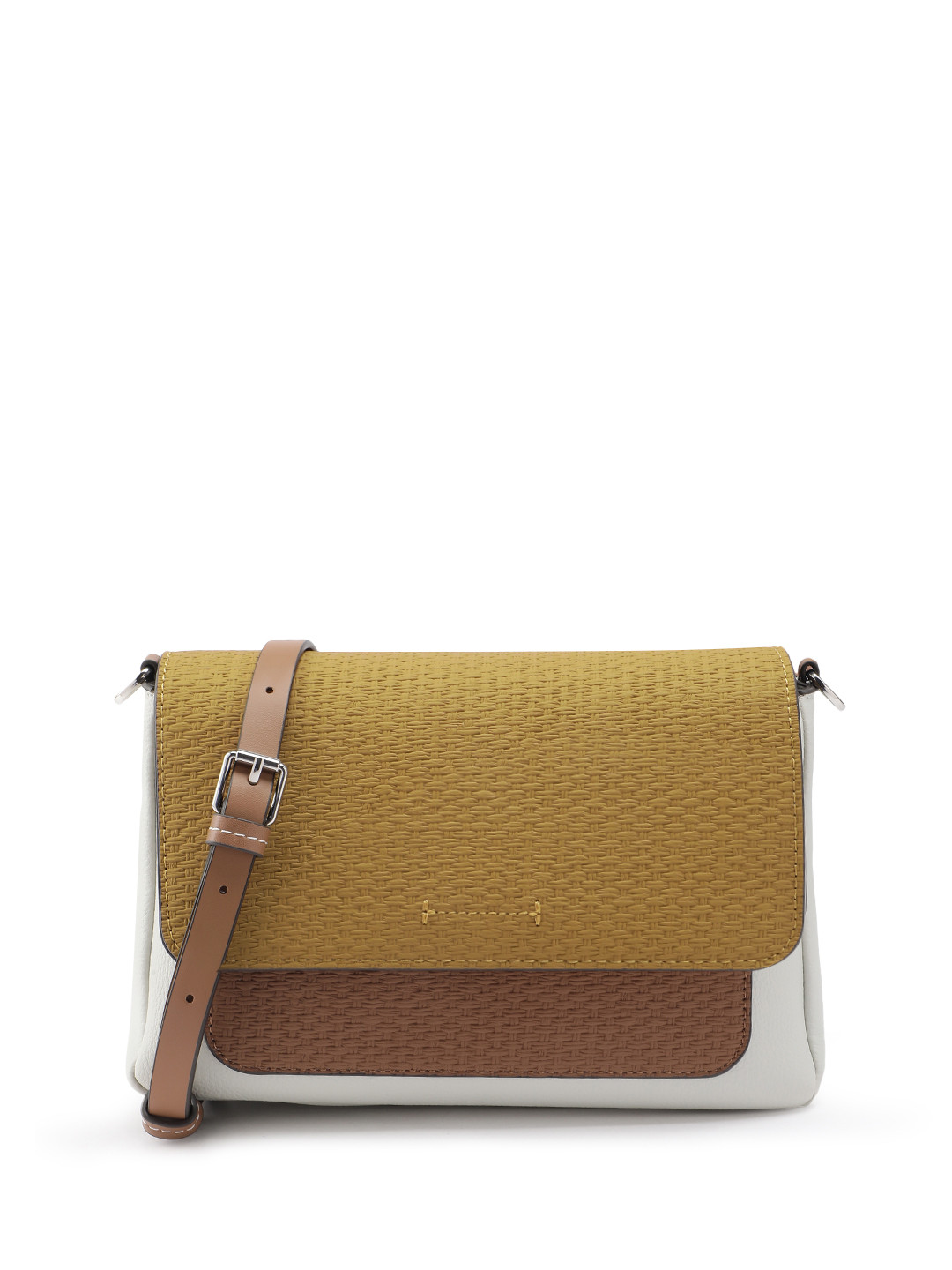 PARFOIS Textured Colorblocked Crossbody Bag