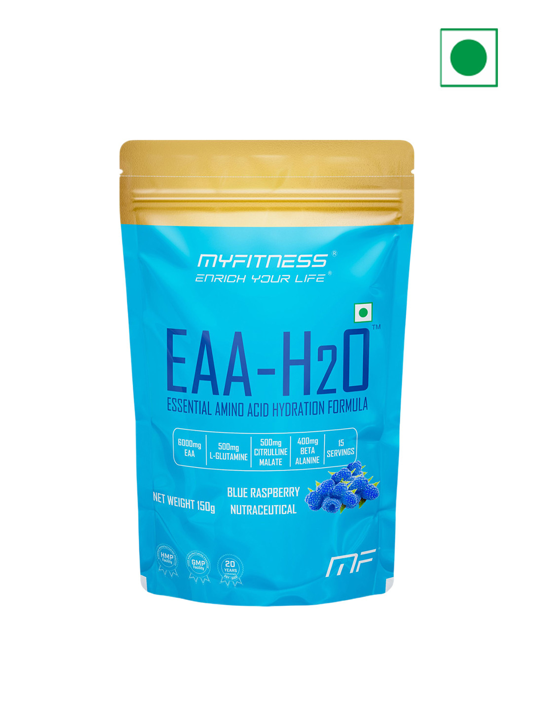 Myfitness EAA-H2O Essential Amino Acid Hydration Formula- 150 g- Blue Raspberry