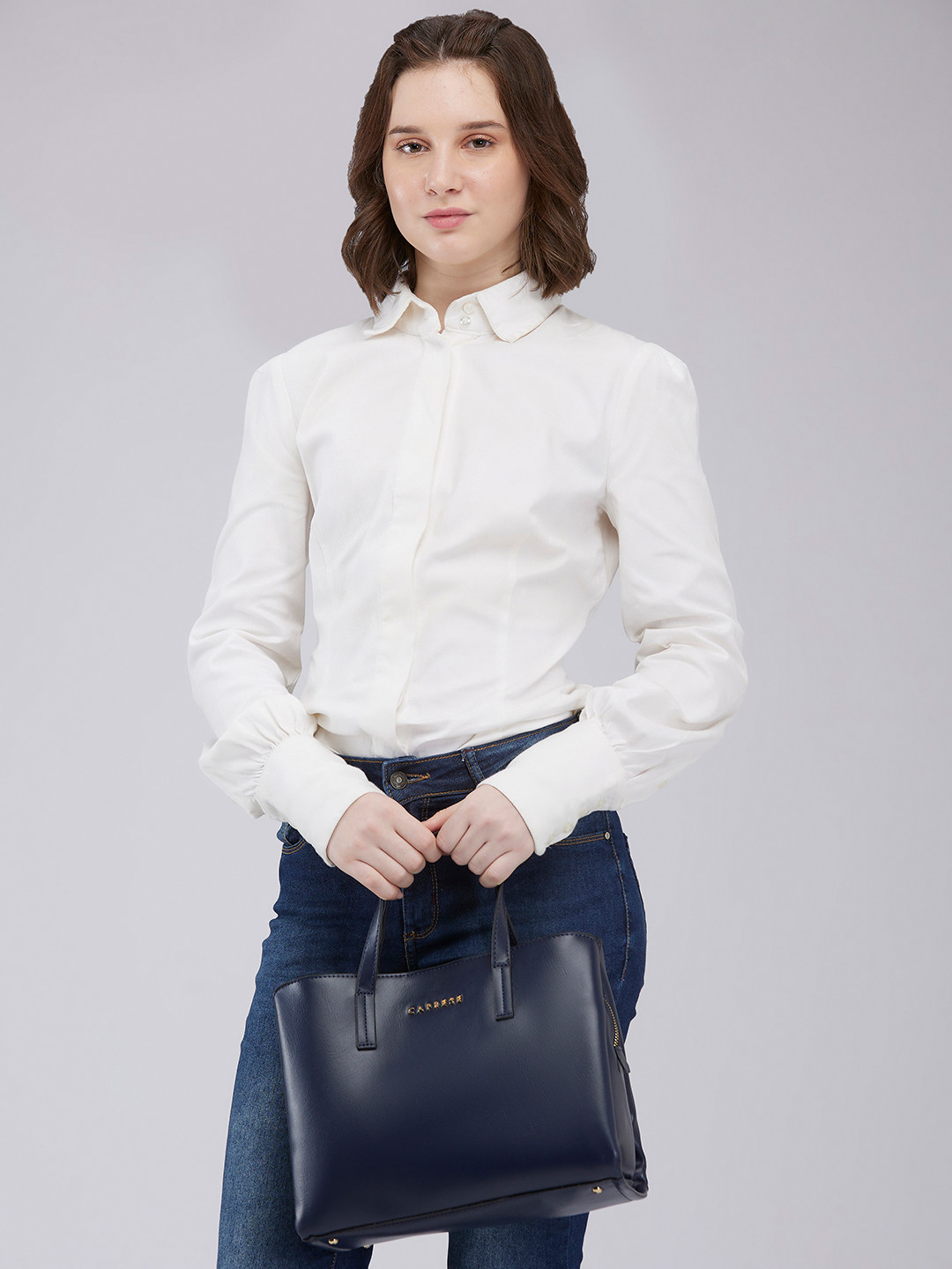 DressBerry X CAPRESE Lucie Women Navy Medium Satchel Bag