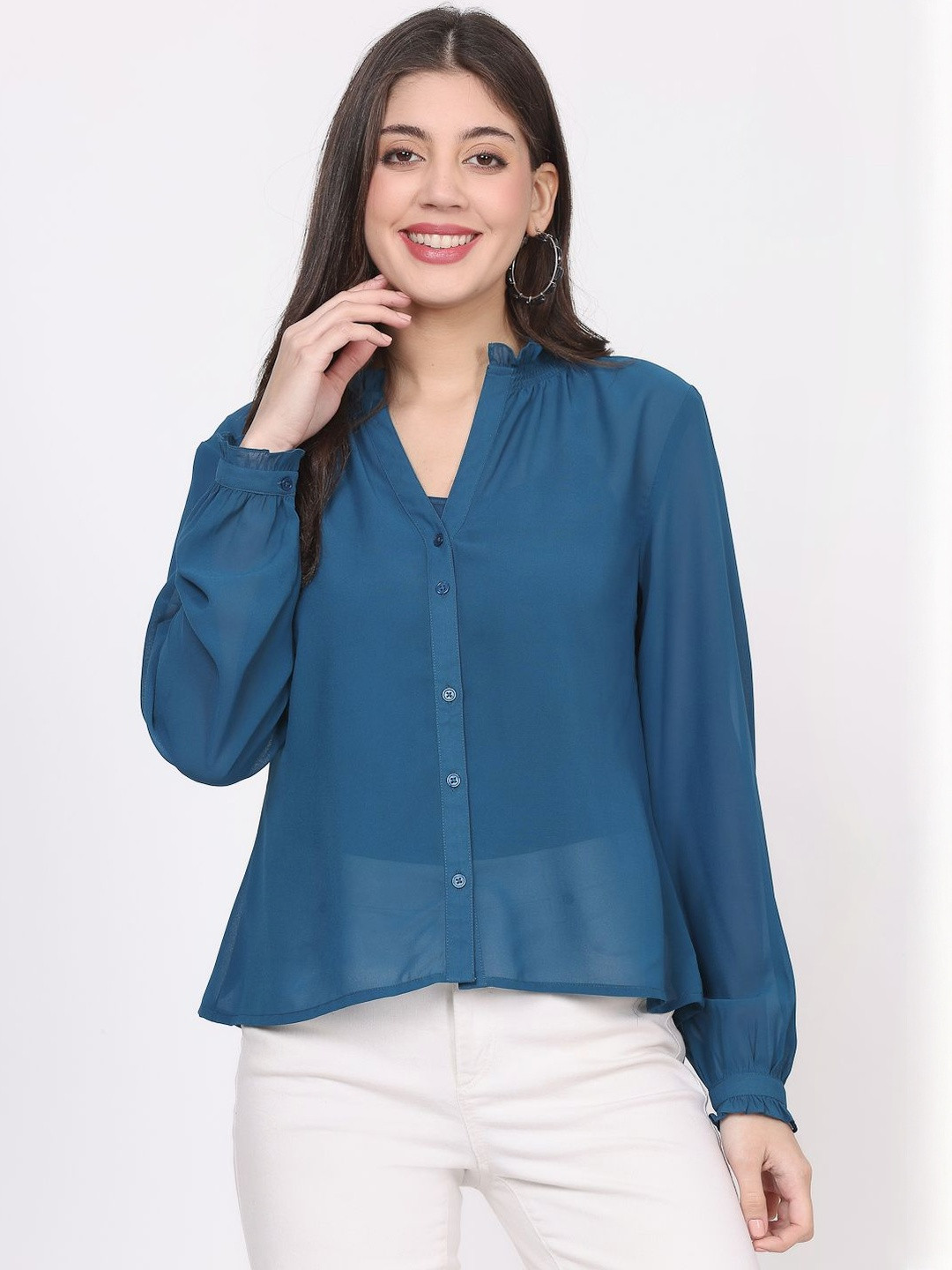 Nomad Lifestyle Women V-Neck Shirt Style Top