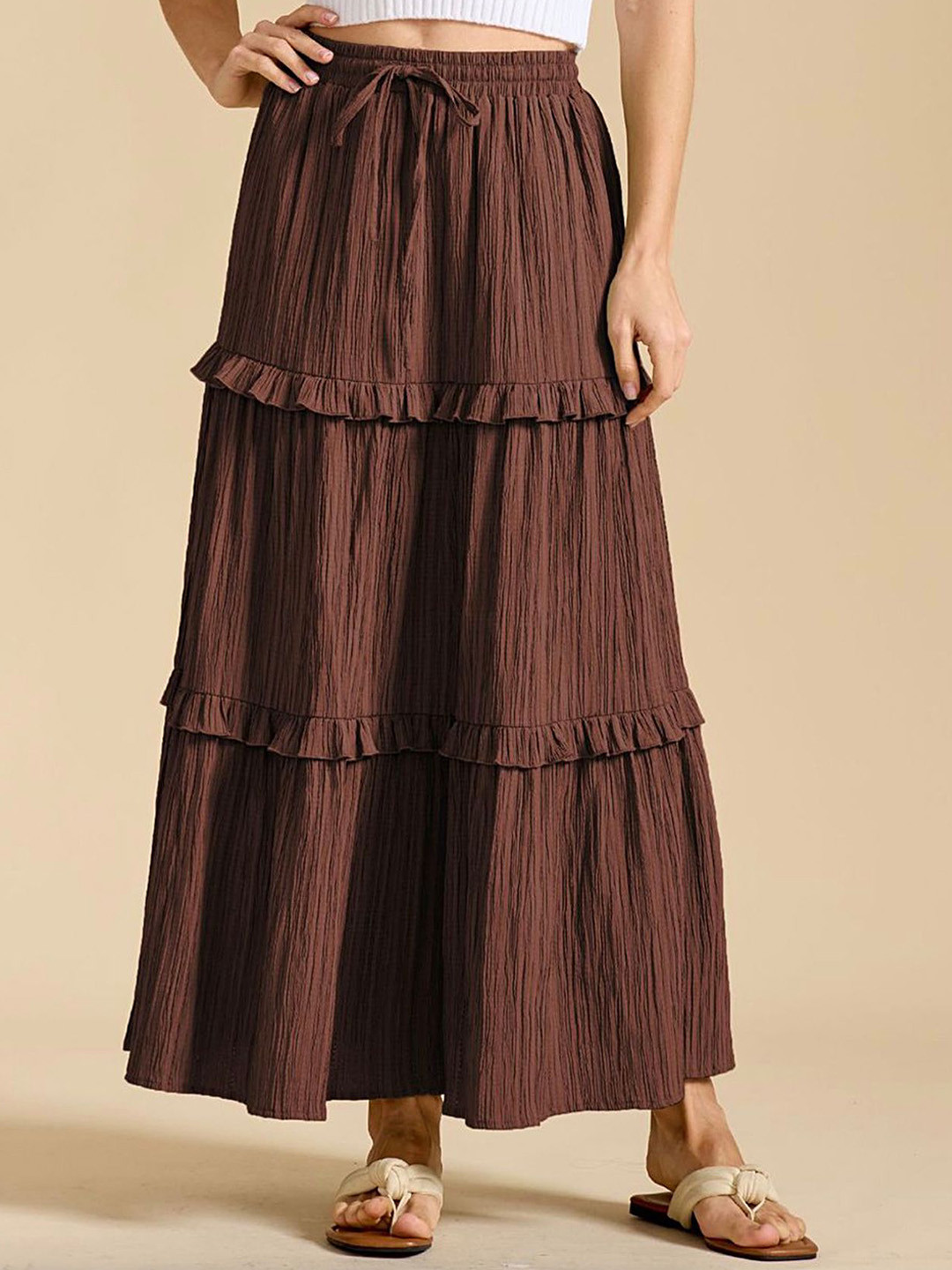 LULU & SKY Women Tiered Ruffle-Trim Maxi Skirt
