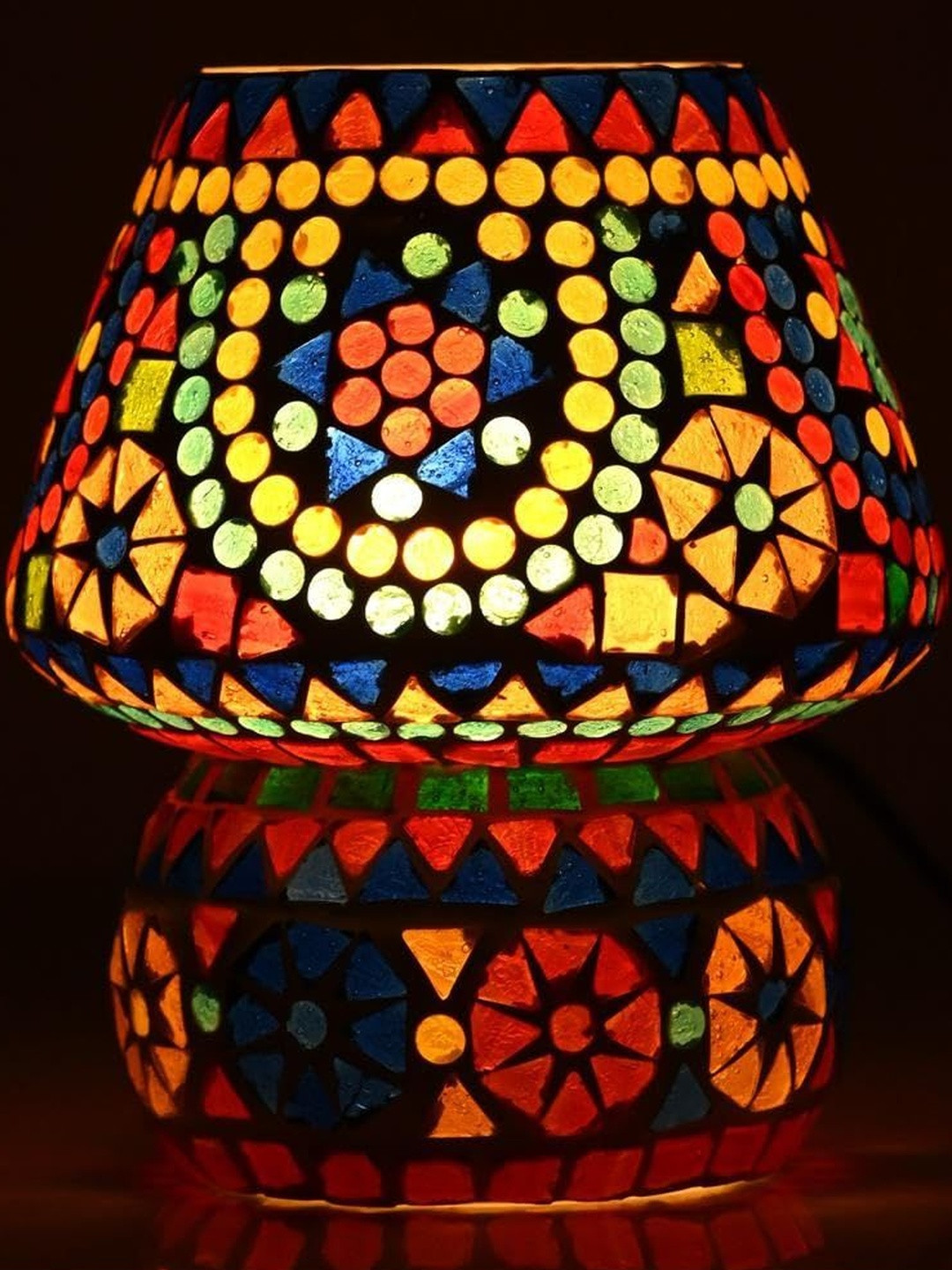 1ST TIME Glass Self Assembly Cylinder Table Lamps