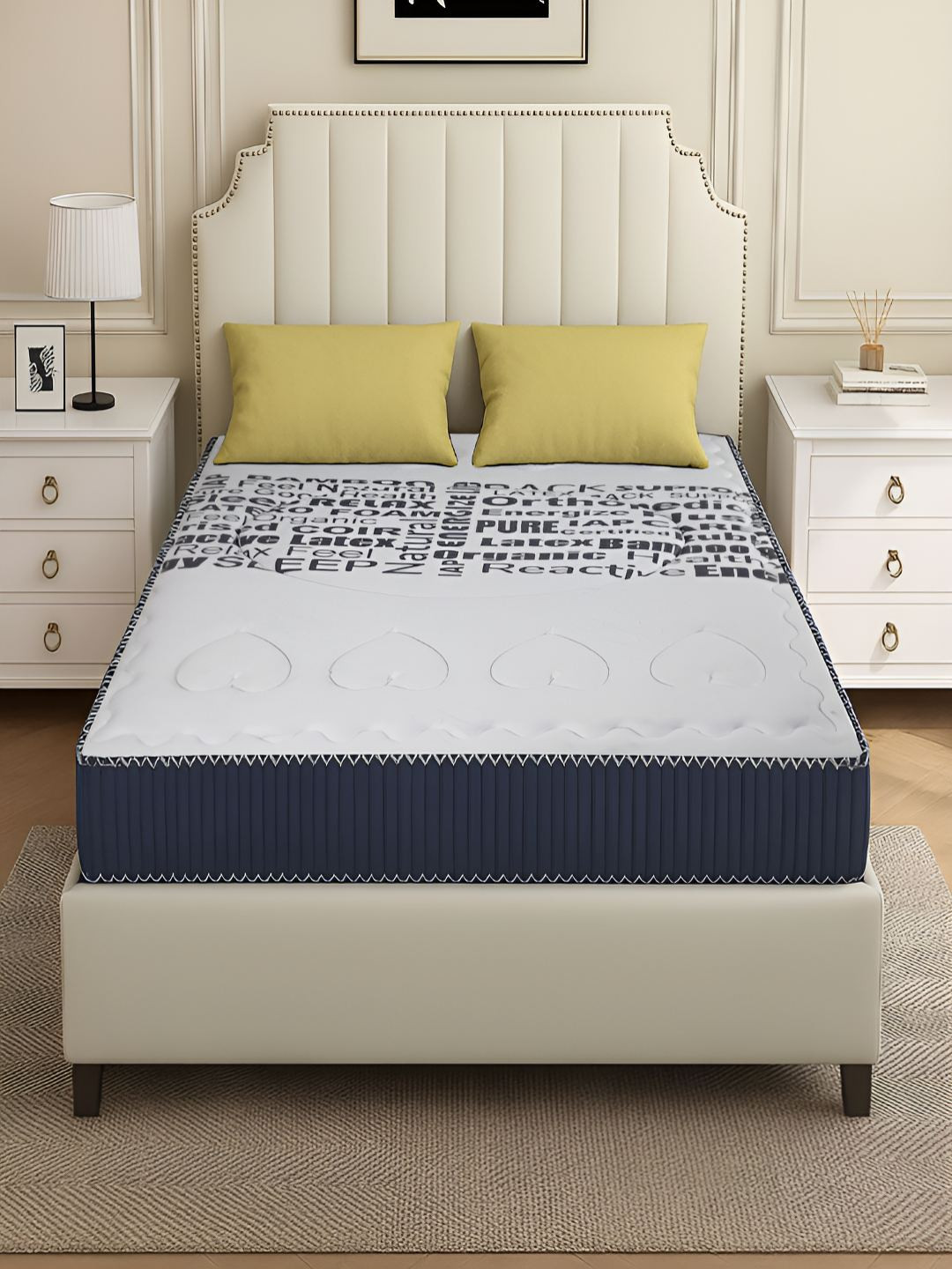 LIBRA HOMES Grey & Blue Ortho Latex Memory Dual Comfort Dynamic Back Support King Mattress