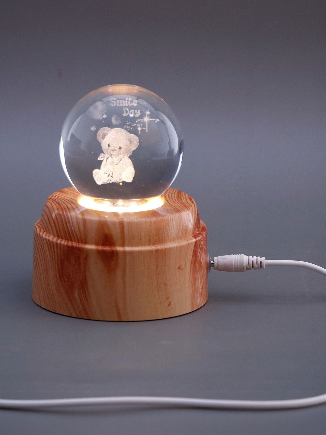 Archies White Crystal Ball Lamp