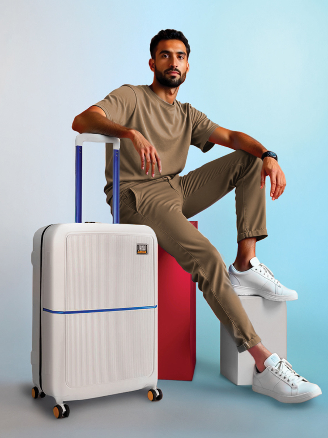 Urban JungleBy Safari Ivory White Cabin Hardside Trolley Polycarbonate Suitcase