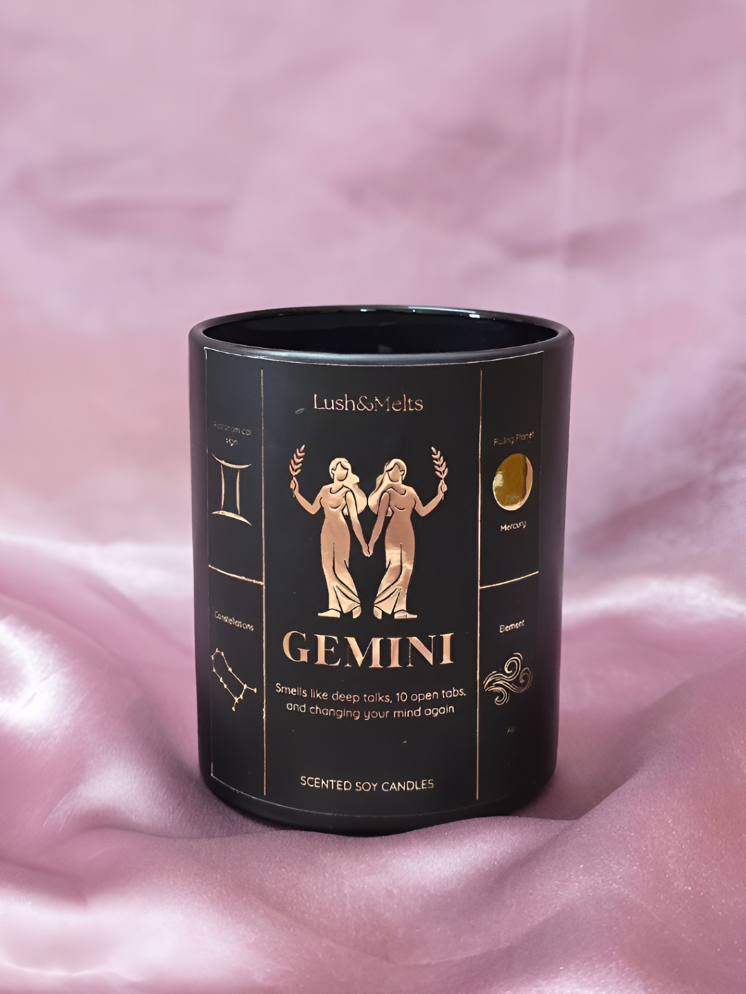 Lush and Melts Black Gemini Zodiac Scentned Candle