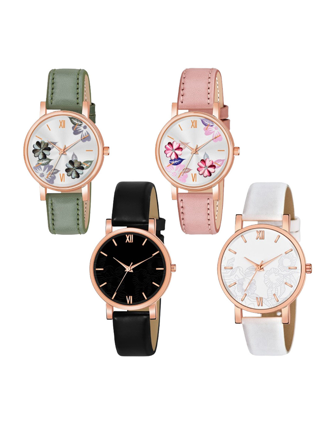 THE SHOPOHOLIC Women Dial & Leather Straps Analogue Watch K-GRP-R-BW