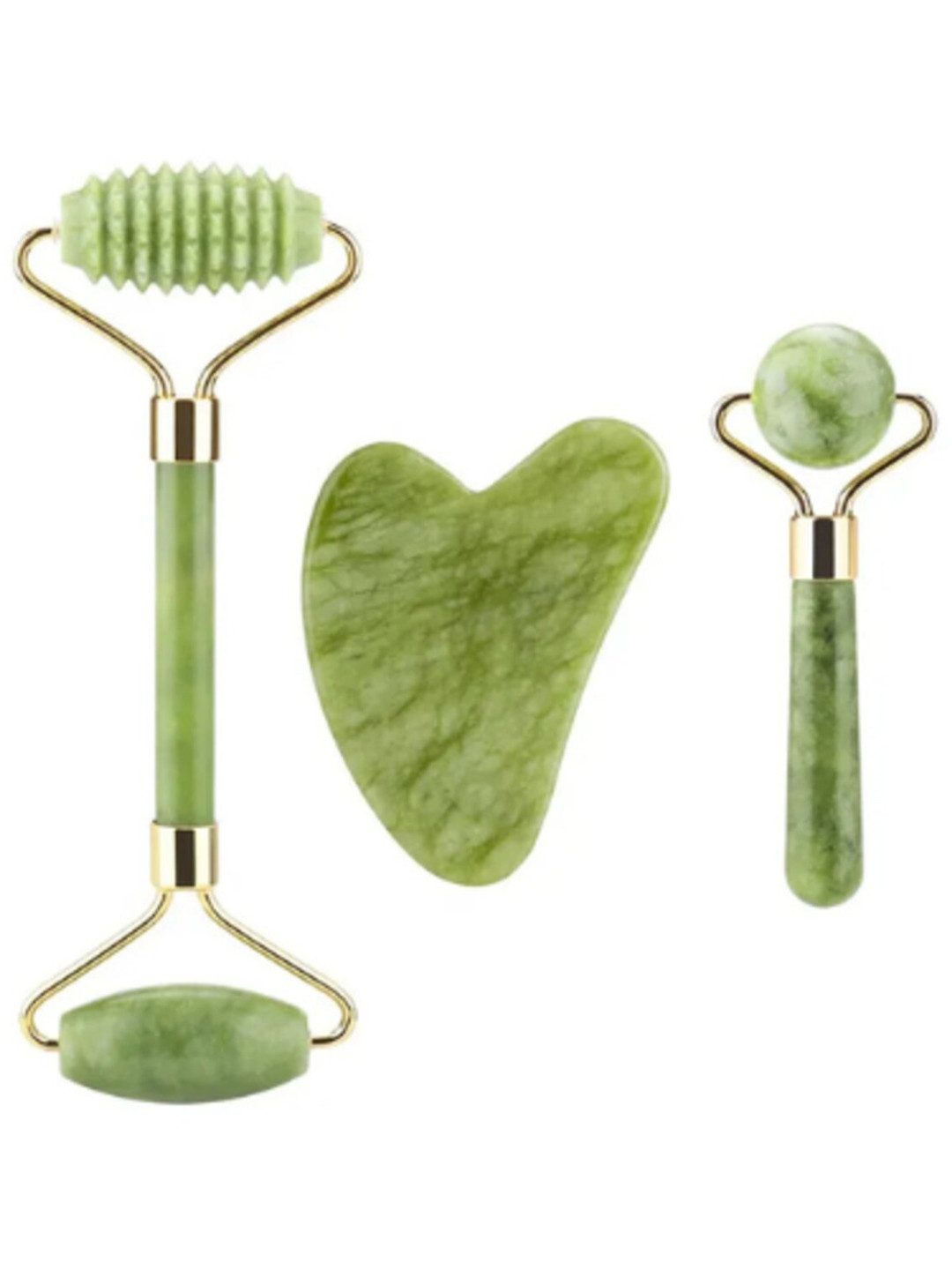 semino Set Of 3 Jade Bigger & Small Roller & Gua Sha For  Skin Lifting