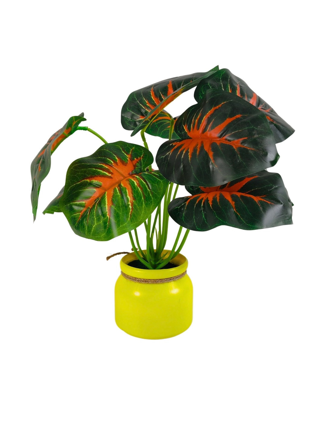 Dekorly Yellow Plastic Money Plant Artificial Flowers & Plants With Pot