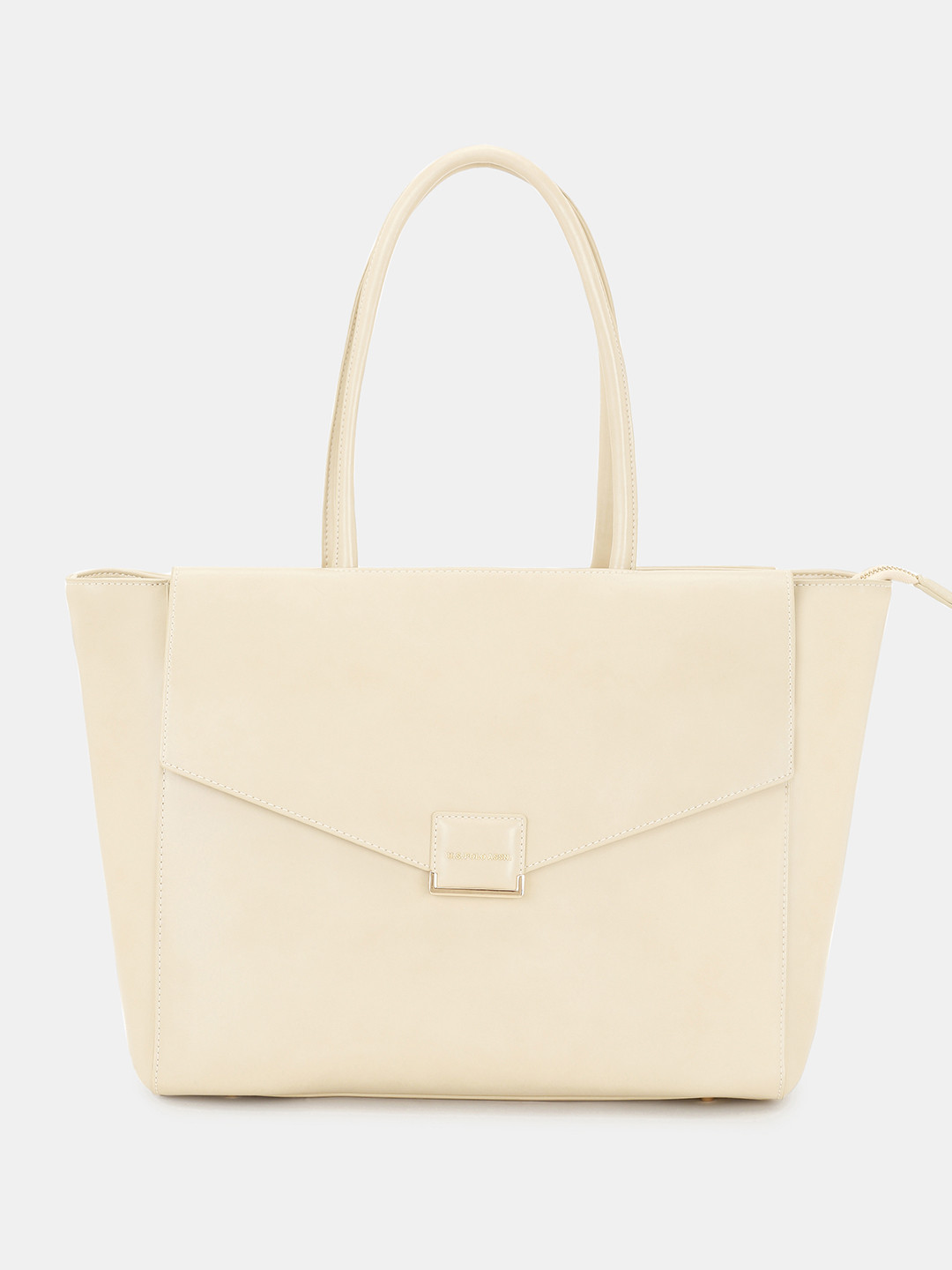 U.S. Polo Assn. Women Belle Beige Tote Bag with laptop compartment