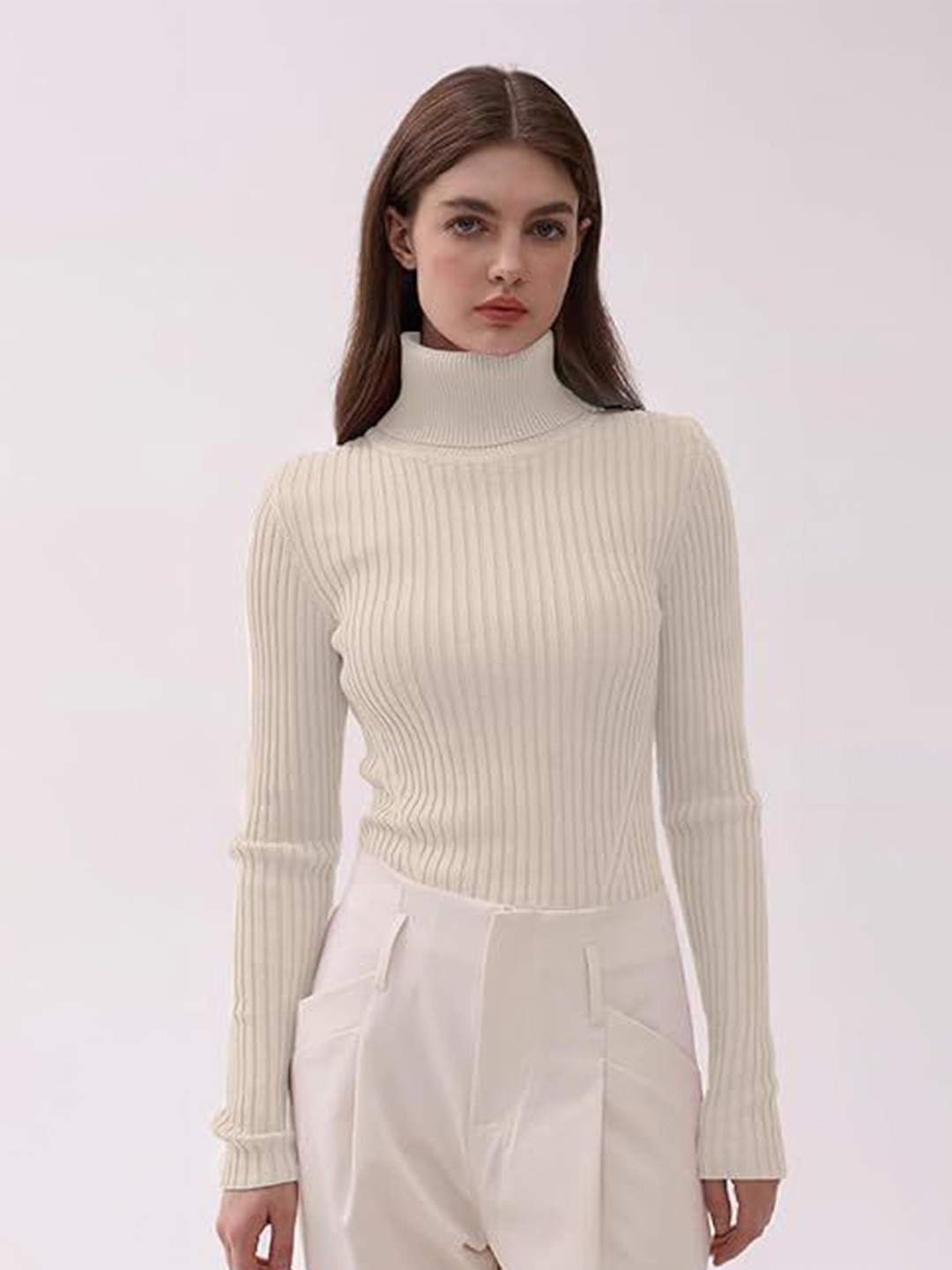 Sheffali Creation Women High Neck Pullover Sweatshirt