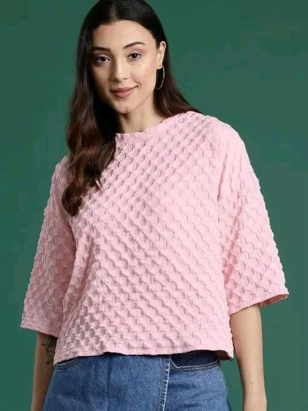 ZUMIT Self Design Woolen T-shirt