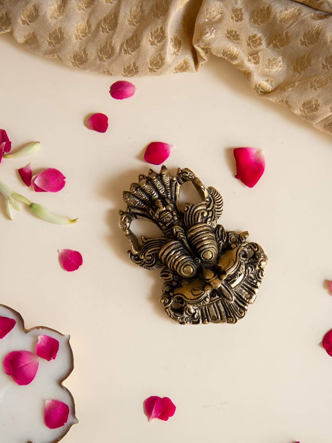 Imli Street Brown Brass Yali Wall Hanging Mask