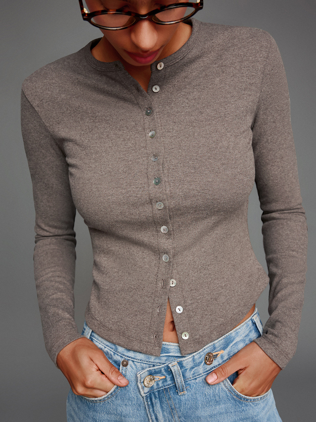 Bershka Women Open Front Top