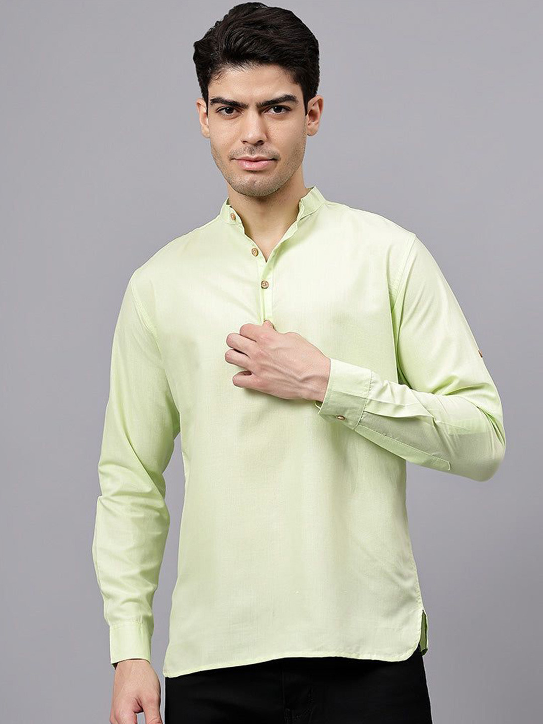 MOHINI CREATION Men Solid Daily Cotton Straight Kurta