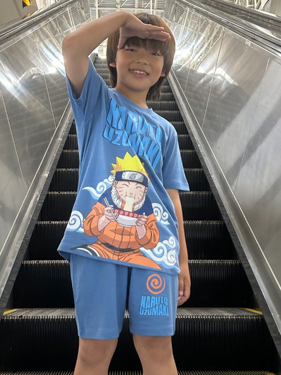 Nap Chief Kids Naruto Uzumaki Printed Pure Cotton T-shirt With Shorts