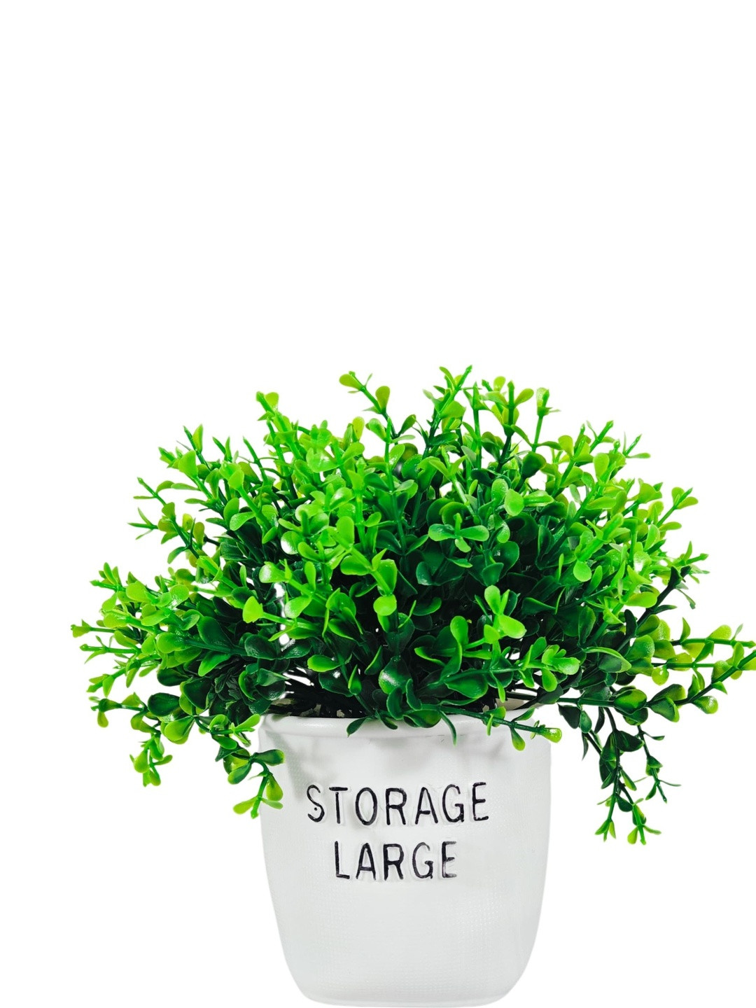 Dekorly Pink Plastic Fern Artificial Flowers & Plants With Pot