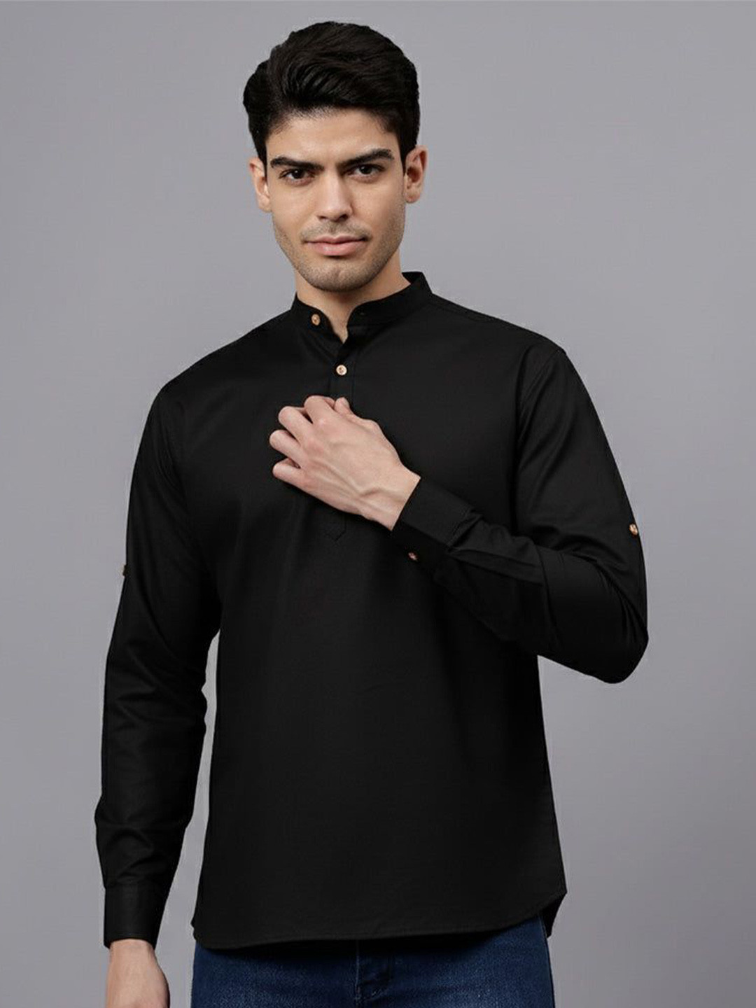 DEVA Traditional Men Mandairan Collar Pathani Kurta
