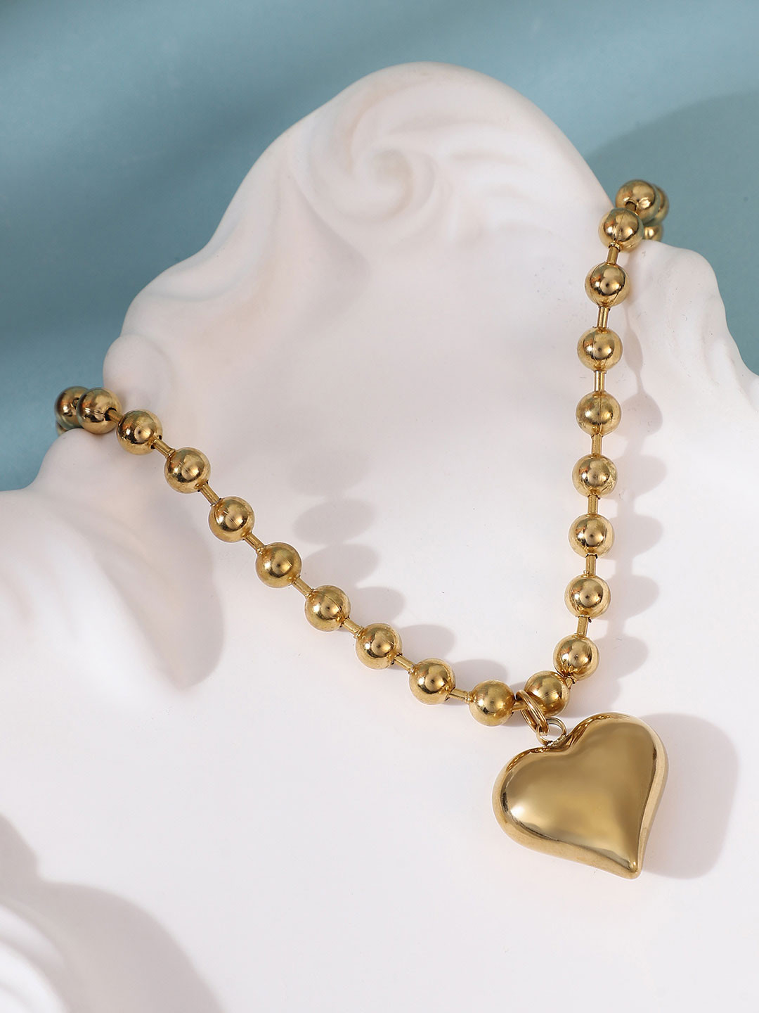 SOHI Gold-Plated The Puffer-Cuoer Pendant Necklace