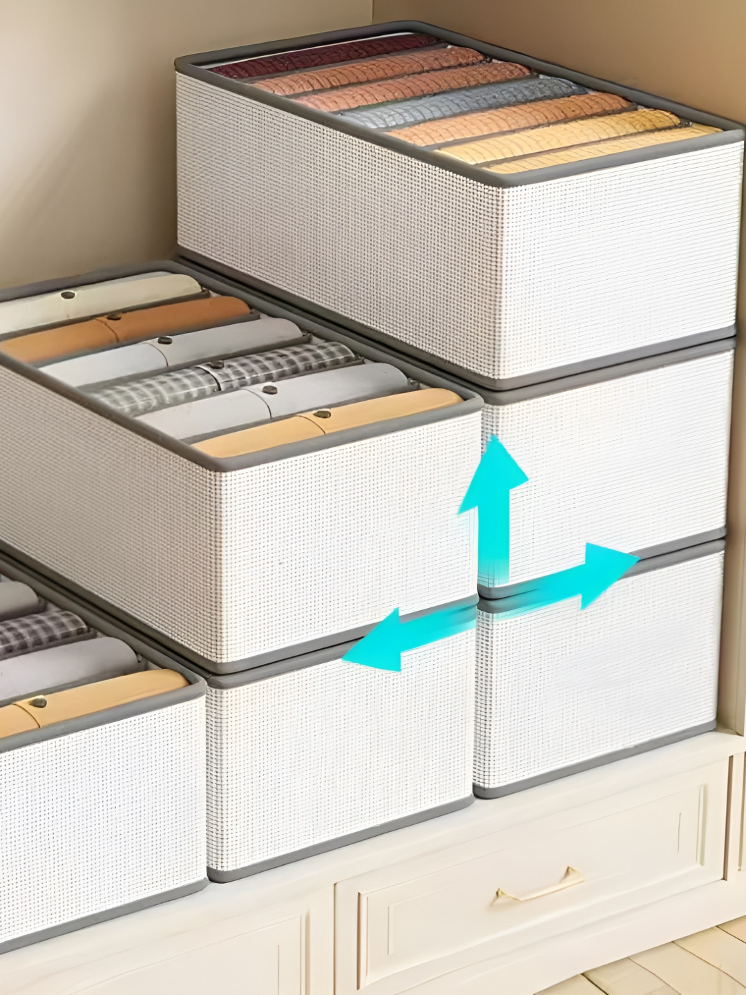 JD FRESH White 6 Pcs 7 Slot Drawer Organisers