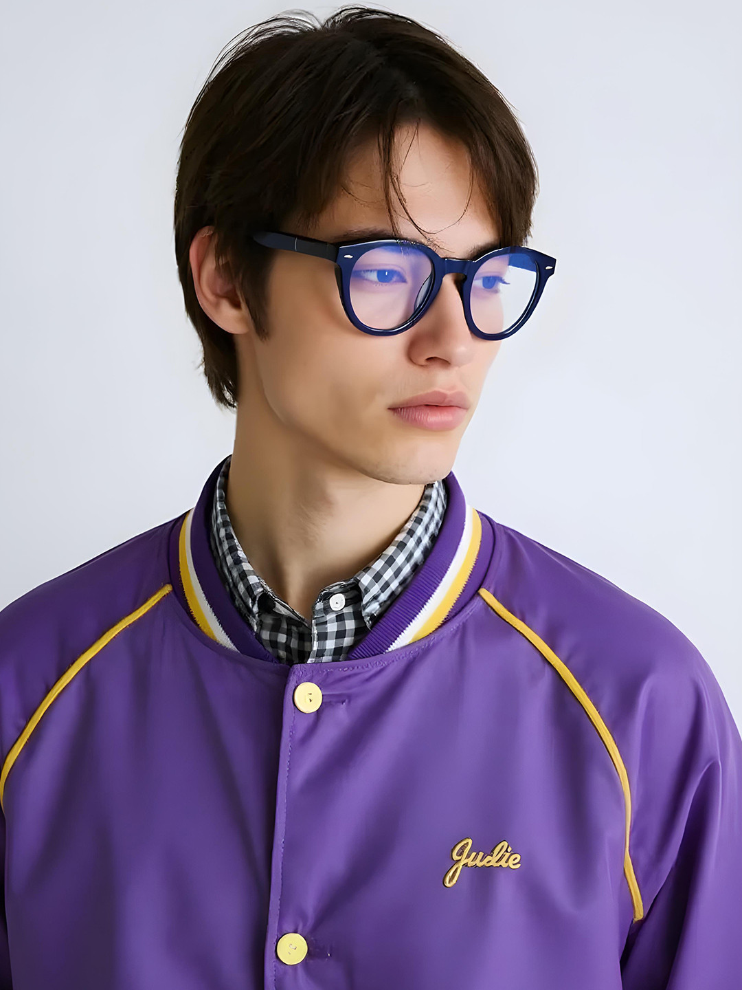 Ted Smith Unisex Blue Round Premium Acetate Frames